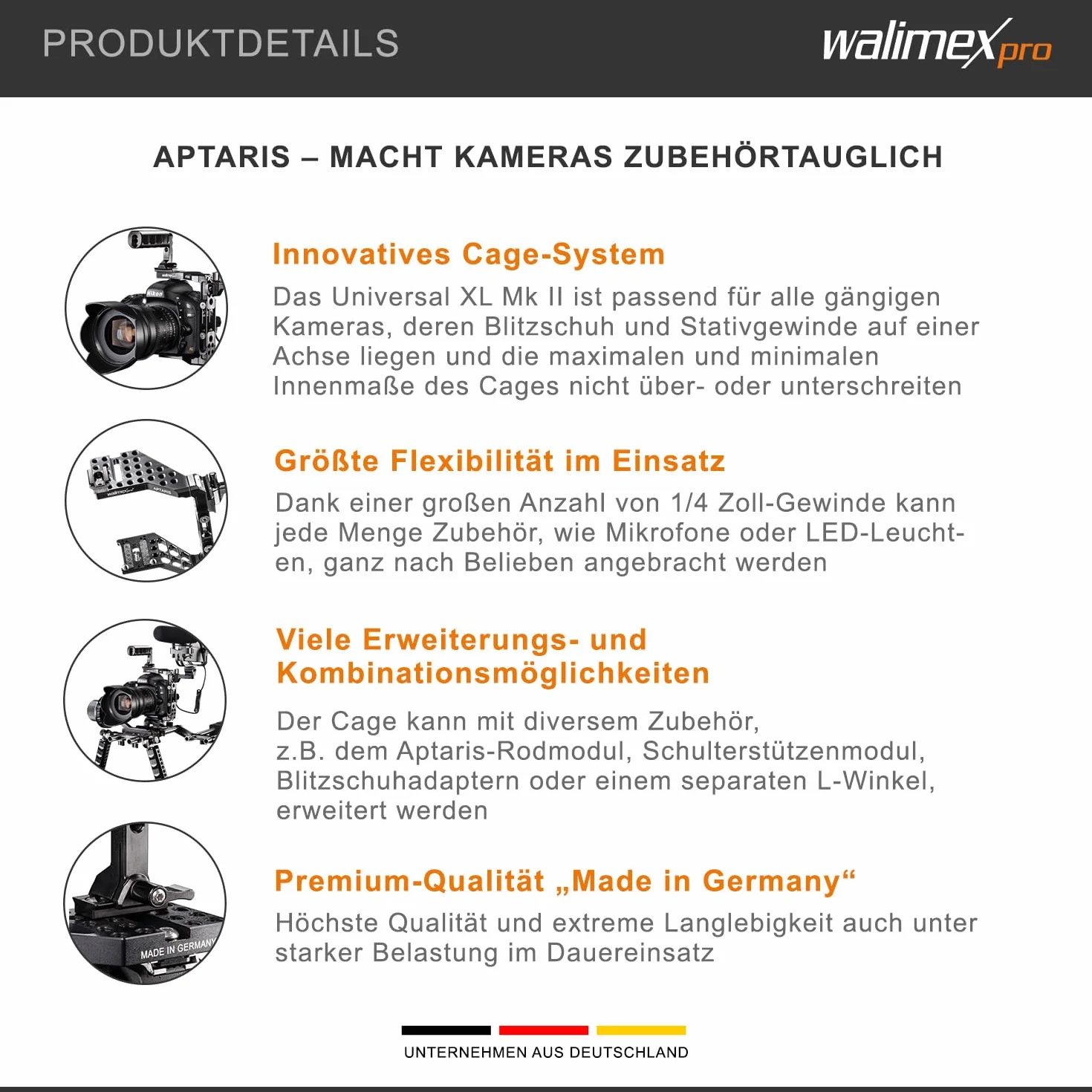 Walimex Pro Aptaris Universal XL MK II Cage/Rig-System do lustrzanek cyfrowych