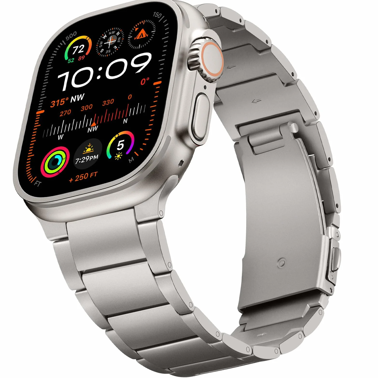 HITZEE Titanium Ultra Band kompatybilny z Apple Watch Band 49/46 (S11/10)/45/44/42, lekki tytanowy pasek ze składanym zapięciem dla mężczyzn do iWatch Ultra 3/2/1 SE 3-1 Series 11 10 9 8 7 6 5 4 3 2 1