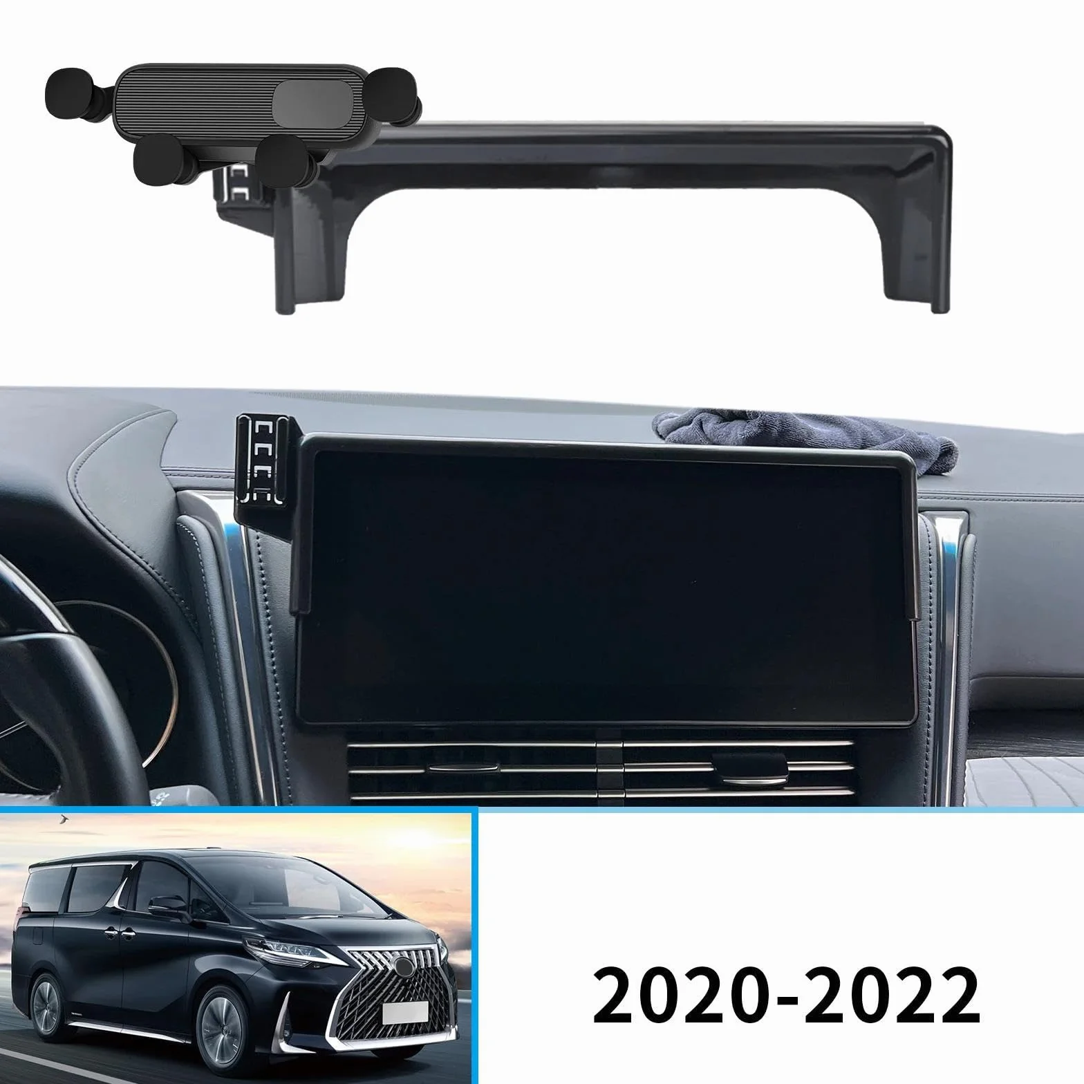 Uchwyt Samochodowy na Telefon dla Lexus LM 2020-2022, uchwyt samochodowy na telefon komórkowy, stojak na nawigację GPS (podstawa i uchwyt 7)