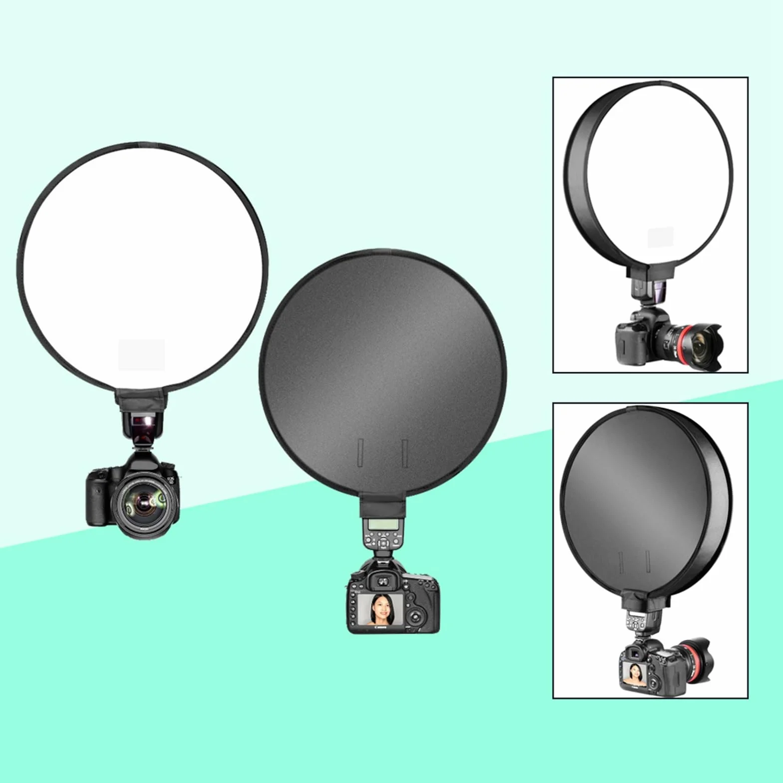 Przenośny okrągły dyfuzor, składany dyfuzor softbox 40 cm, dyfuzor softbox do lampy błyskowej aparatu Wyeliminuj silne światło