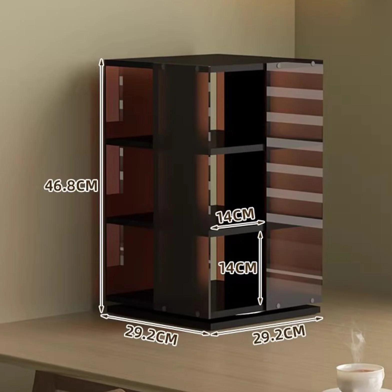 Stojak do przechowywania płyt CD, 3-poziomowa wieża multimedialna, pomieści 120 dysków, obrotowa podstawa o 360°, na DVD, książki, czasopisma