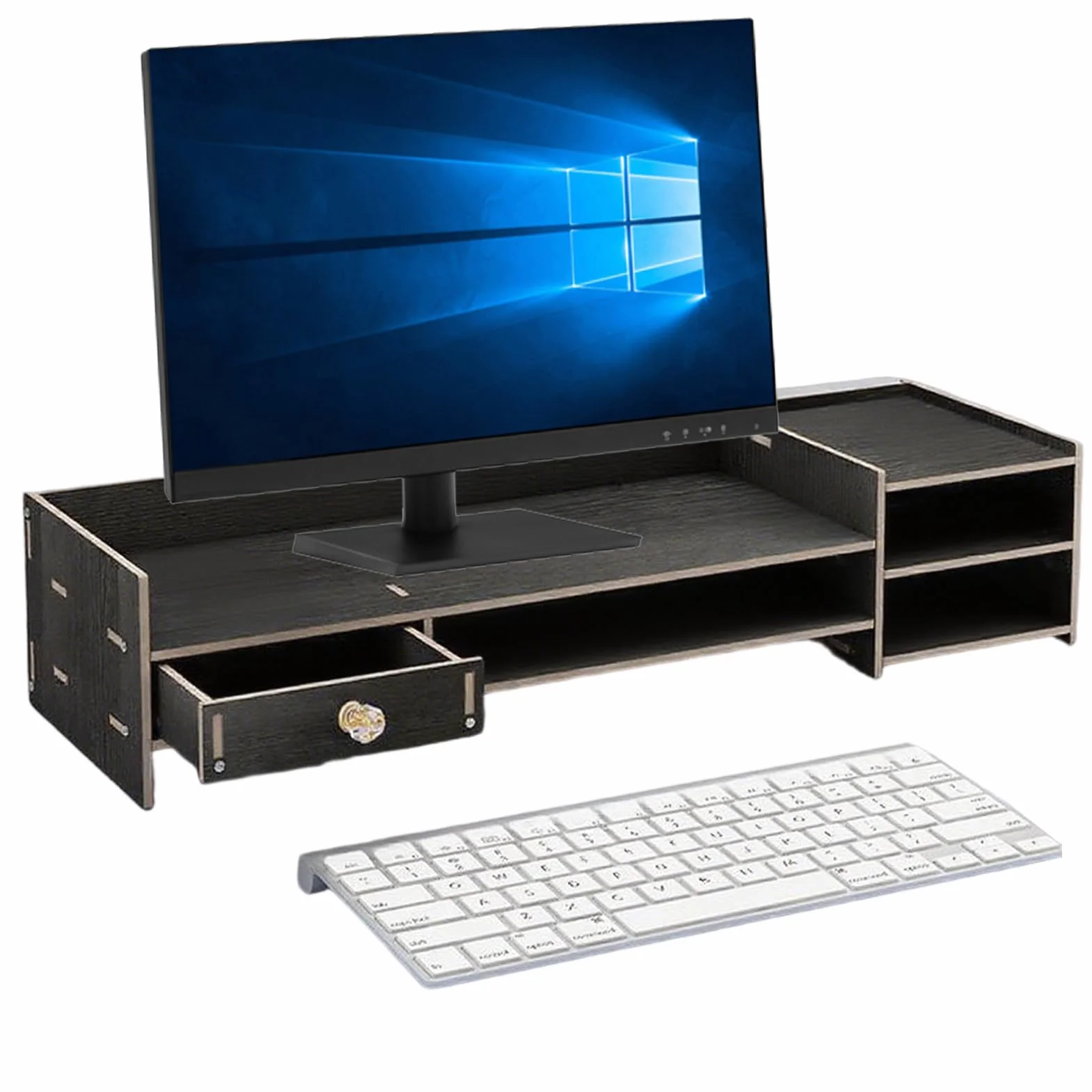 Podstawka Pod Monitor Biurkowy Drewniana Podstawka Na Biurko Pod Monitor | Organizer Na Akcesoria Do Domowego Biura Komputer Laptop Drukator Przybory Szkolne