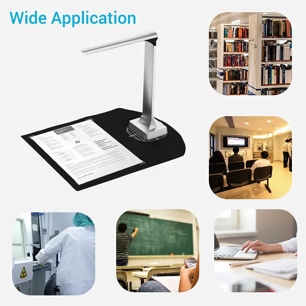 BK32 składany skaner dokumentów HD High Speed USB 15 megapikseli, format skanowania A4, ze światłem LED, do klasy, biura, biblioteki, banku, dla