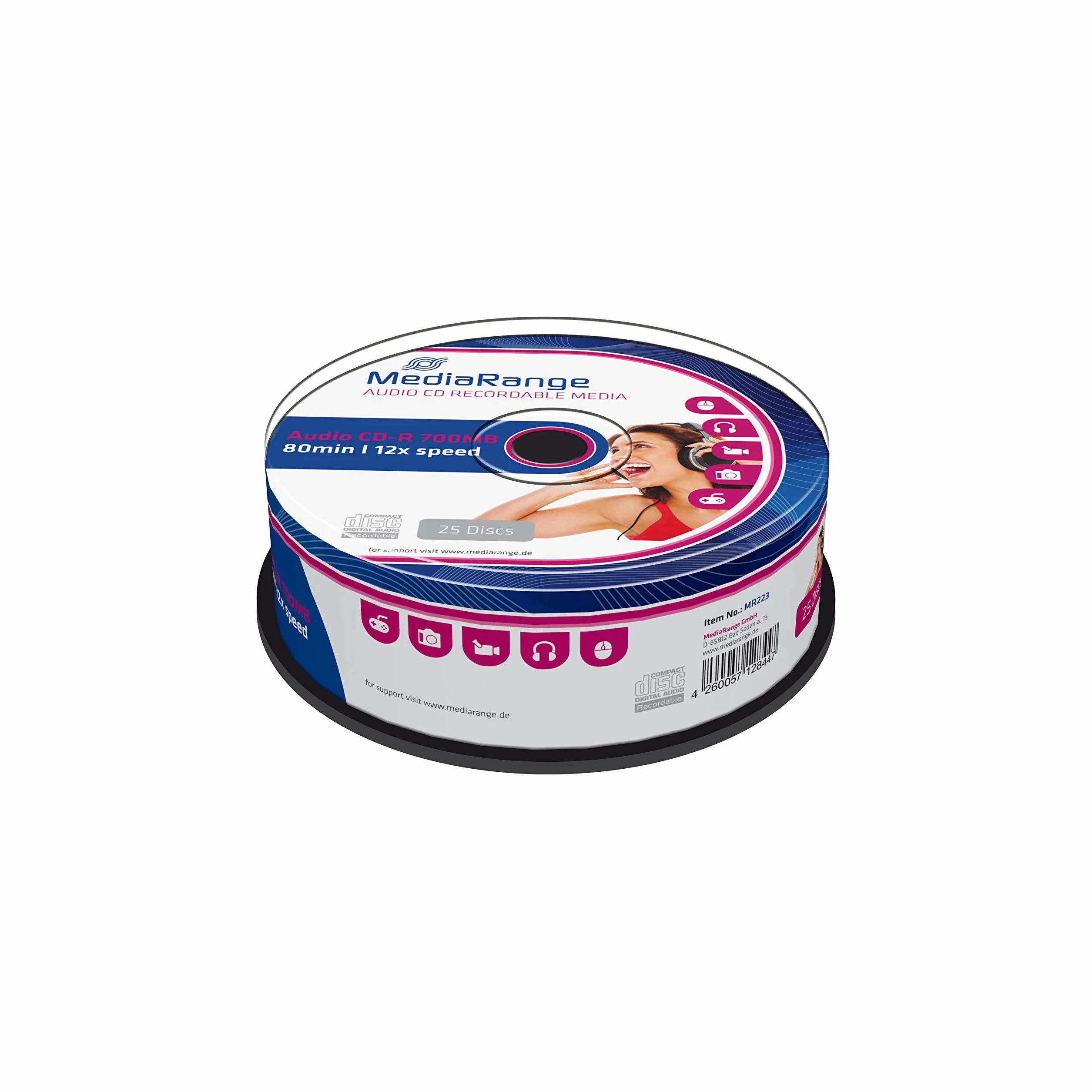 MediaRange Audio CD-R 700 MB 80 min 12x Cake 25