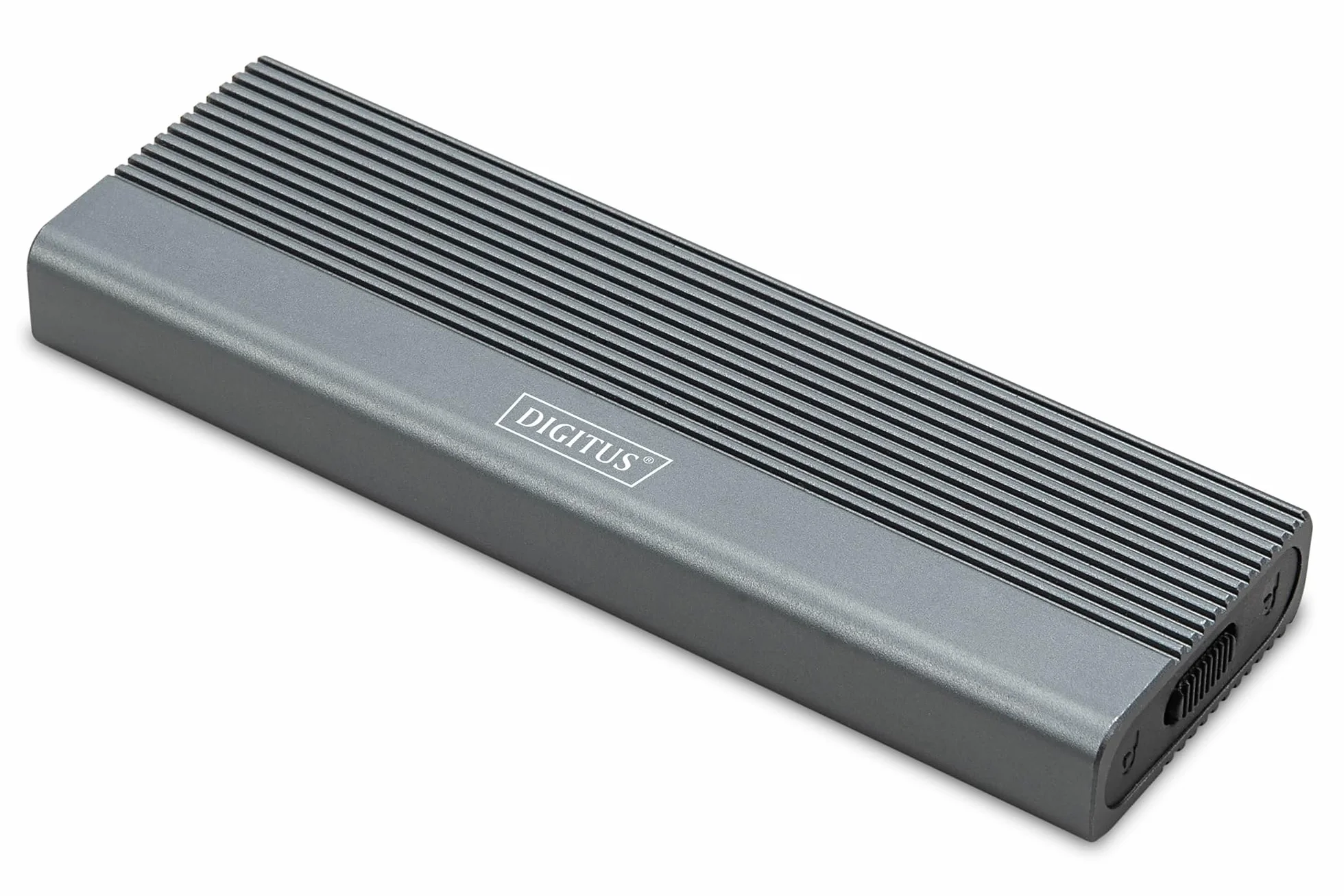 DIGITUS Zewnętrzna obudowa M.2 - USB 3.1 Gen2 Typ-C - 6 Gbit/s - obsługuje SATA SSD do 8 TB - do dysków SSD 2230/2242/2260/2280 z B-Key - bez narzędzi - obudowa aluminiowa - szara