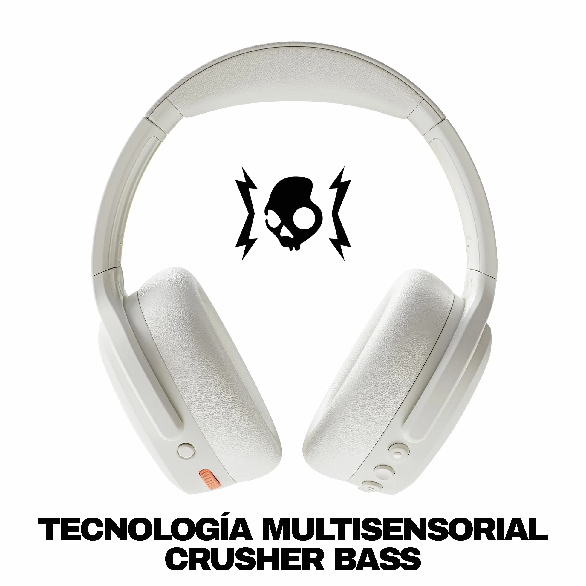 Skullcandy Crusher ANC 2 Słuchawki Bluetooth z Aktywną Redukcją Szumów 50 Godzin Słuchania Mocny Regulowany Bas Extra Charging Cable Android i iPhone Słuchawki Bezprzewodowe z Redukcją Szumów, Bone