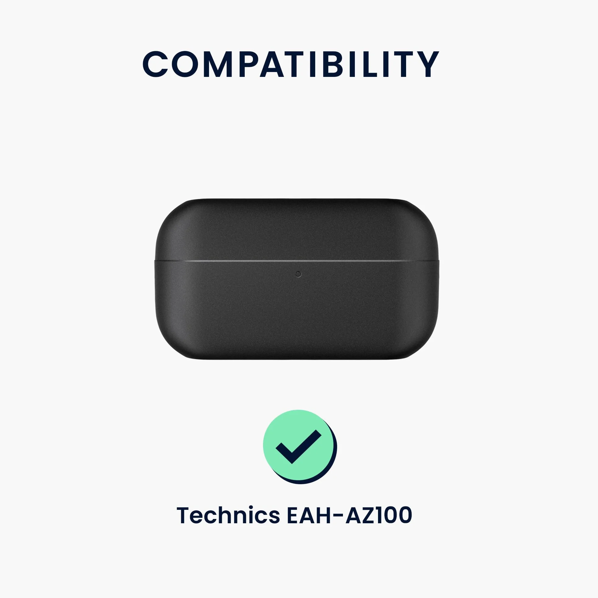 kwmobile Silikonowe etui kompatybilne z Technics EAH-AZ100 – etui przyklejana skóra z klipsem – czarna