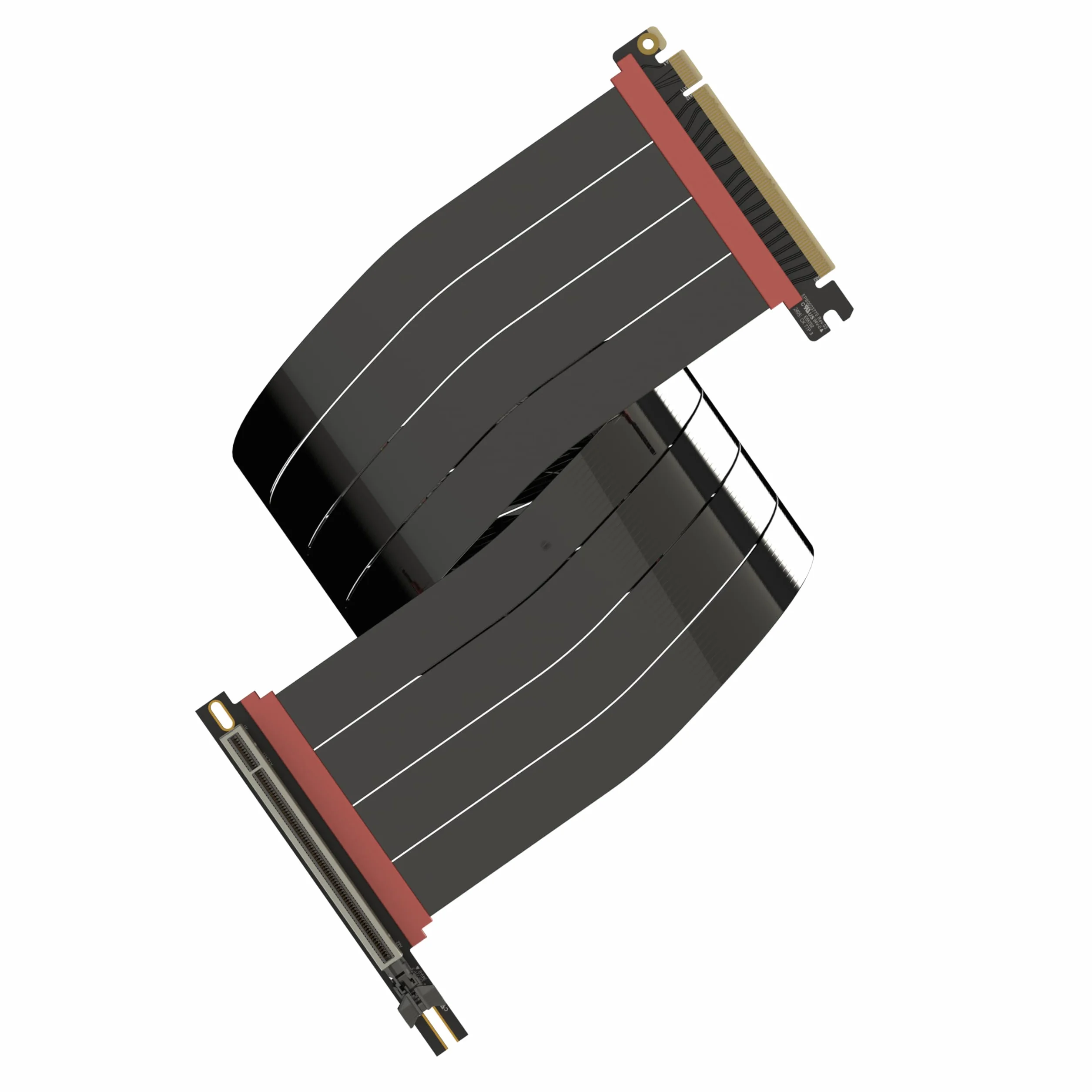 LINKUP - Kabel Riser AVA5 Armour PCIE 5.0 [70 cm (długość całkowita 74 cm)] RTX5090 RX9070 GPU Gotowy | x16 128GB/s Prędkość | Kompatybilny z PCIe 4.0 i WRX80/WRX90E | Prosty kąt, czarny
