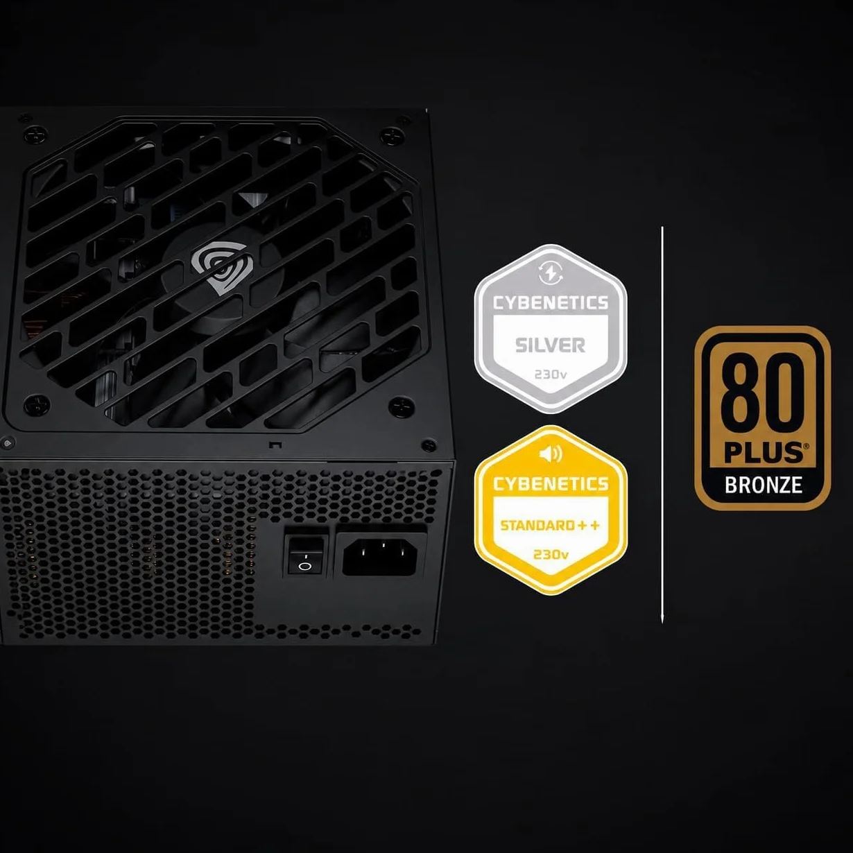 Genesis Nihon 750NM Black Zasilacz komputerowy 750 W, ATX 3.1 80 Plus Bronze, Cybenetics Silver, 12 V-2 x 6, wentylator FDB 120 mm, 8x SATA, 3x PCI-E, niemodułowy