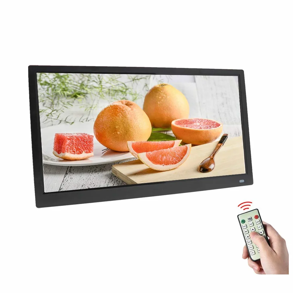 Cyfrowa ramka 15,6 cala, duży ekran elektroniczny, album na zdjęcia 1080P, odtwarzacz muzyczny, budzik, kalendarz może być używany do dekoracji i prezentów świątecznych, czarny