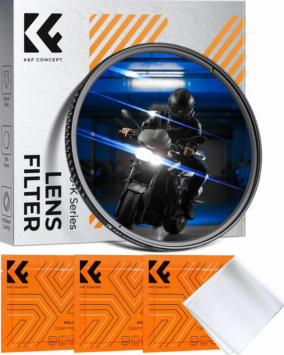 K&F CONCEPT Filtr niebieskich smug, filtr anamorficzny z efektem obiektywu, ultracienkie szkło optyczne, wielowarstwowe, do aparatu DSLR Cinematice Video (seria Nano-K)