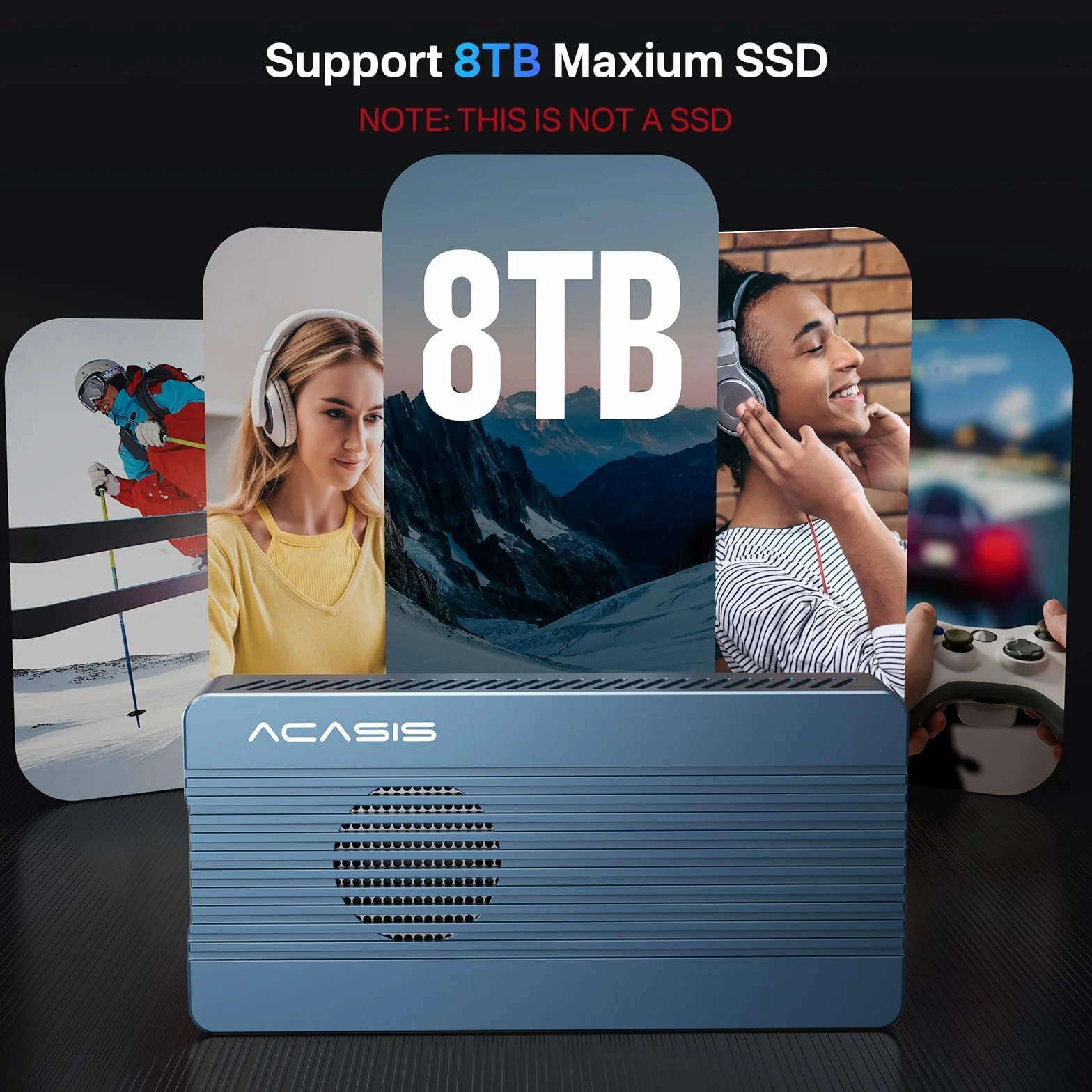 ACASIS Obudowa SSD M.2 NVMe 40 Gbps z wbudowanym wentylatorem, instalacja bez użycia narzędzi do M1 M2 Pro/Max, kompatybilna z USB4/3.2/3.1/3.0/2.0, obsługuje SSD rozmiar 2280 B+M M-Key(405Pro)