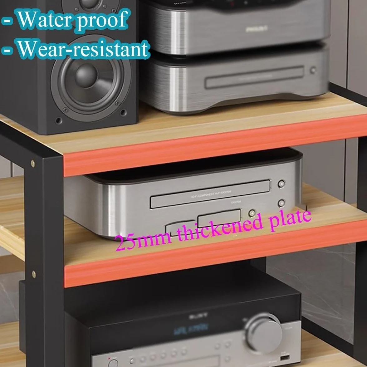 Mały stojak na amplituner stereo do domowego sprzętu audio, wielofunkcyjne centrum rozrywki Głośnik multimedialny Odtwarzacz wideo CD Gramofon Stojak meblowy, Szafka do przechowywania kompon