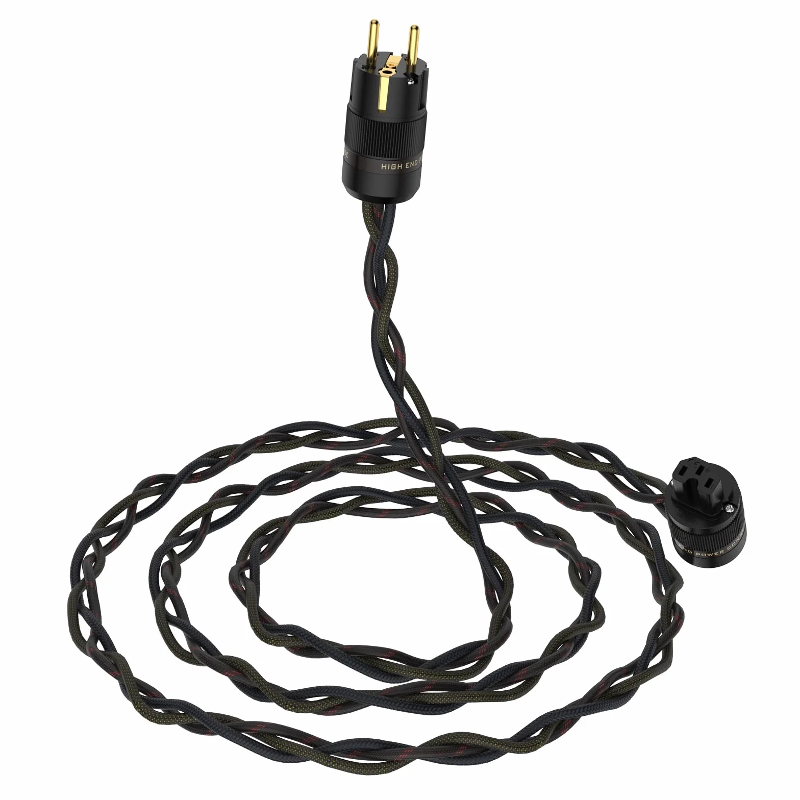 High-End kabel sieciowy HiFi kabel sieciowy z wtyczką Schuko i złączem zimnego do subwoofera, wzmacniacza, złącza DV/AV C15 (1,5 m)