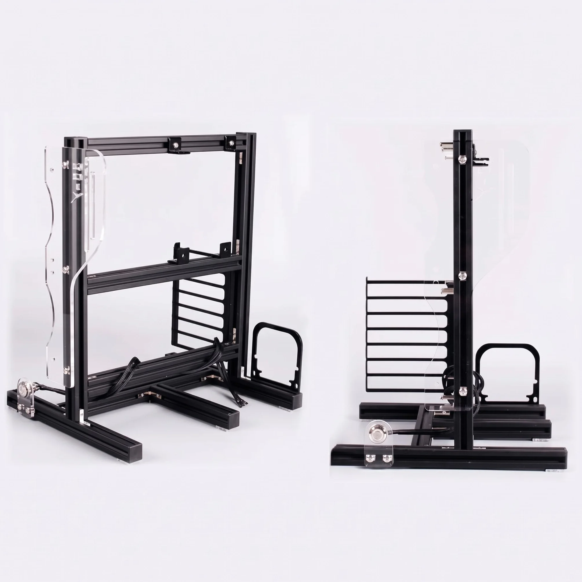 Offenes PC-Gehäuse, ATX/M-ATX/ITX-Gehäuse mit offenem Gehäuse für vertikale Übertaktungstests, DIY-Gehäuse mit offenem Rack und Griff, 20x20-Aluminiumprofil(Schwarz)