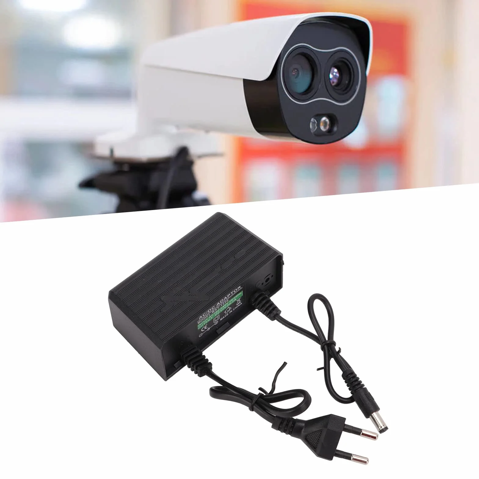 Zasilacz 12V 2A AC 100-240V do DC12V wodoodporny z ochroną odgromową do kamer monitorujących