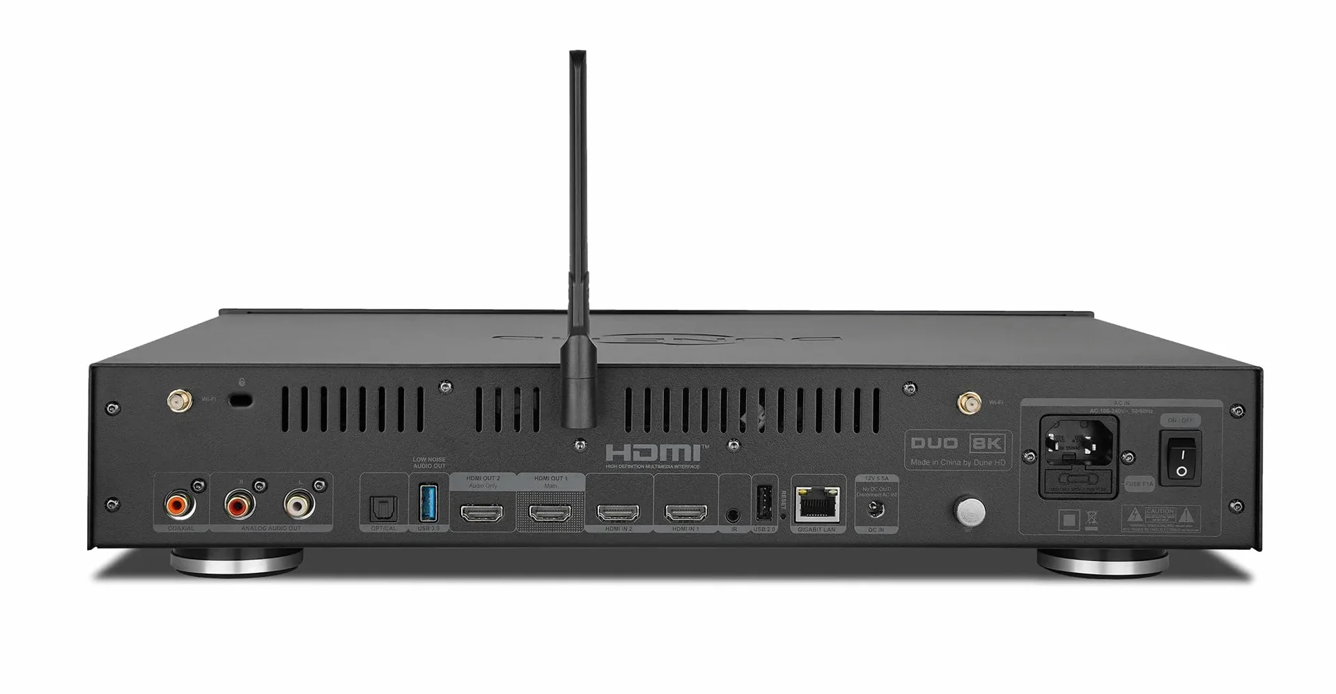 Dune HD Duo 8K, Wysokiej klasy Odtwarzacz Multimedialny o przekątnej 43cm, Android Box, 2 HDMI outputs - inputs, 2 HDD Rack, 8k HDMI switch/splitter, 8/64
