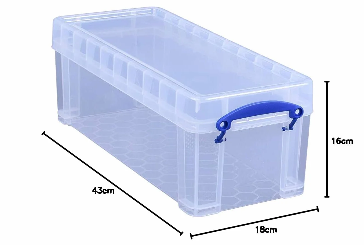 Really Useful Box 3 x 6.5 Liter - 430x180x160mm - für 36 CDs/20 DVDs - transparent