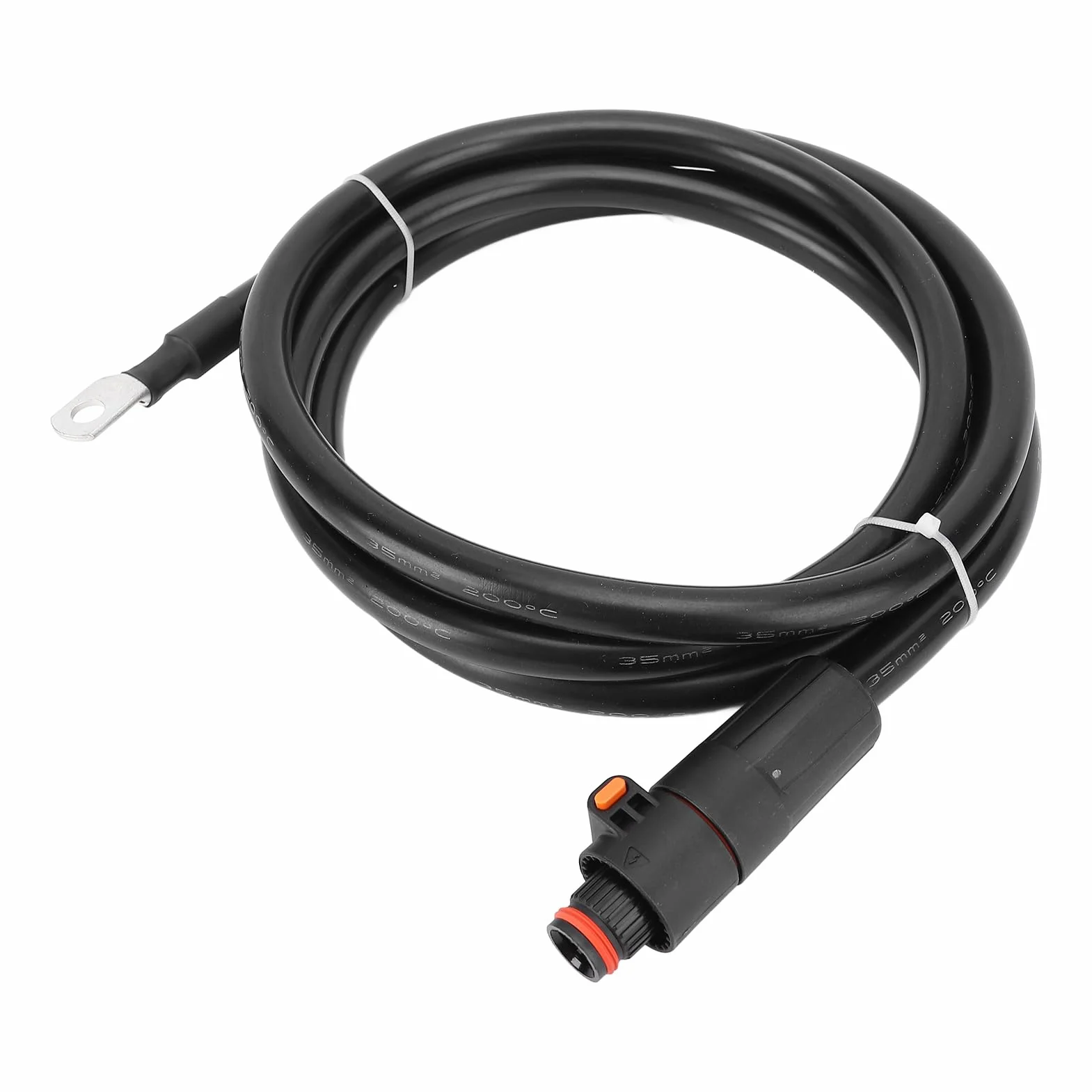 Kabel Falownika Akumulatora Miedziany Silikonowy Przewód Zasilający SC35 8-zaciskowy Czarny Prosty Wtyk Elastyczne Połączenie do Motoryzacji Słoneczna łódź Morska RV Samochód Motocykl (1,5m)