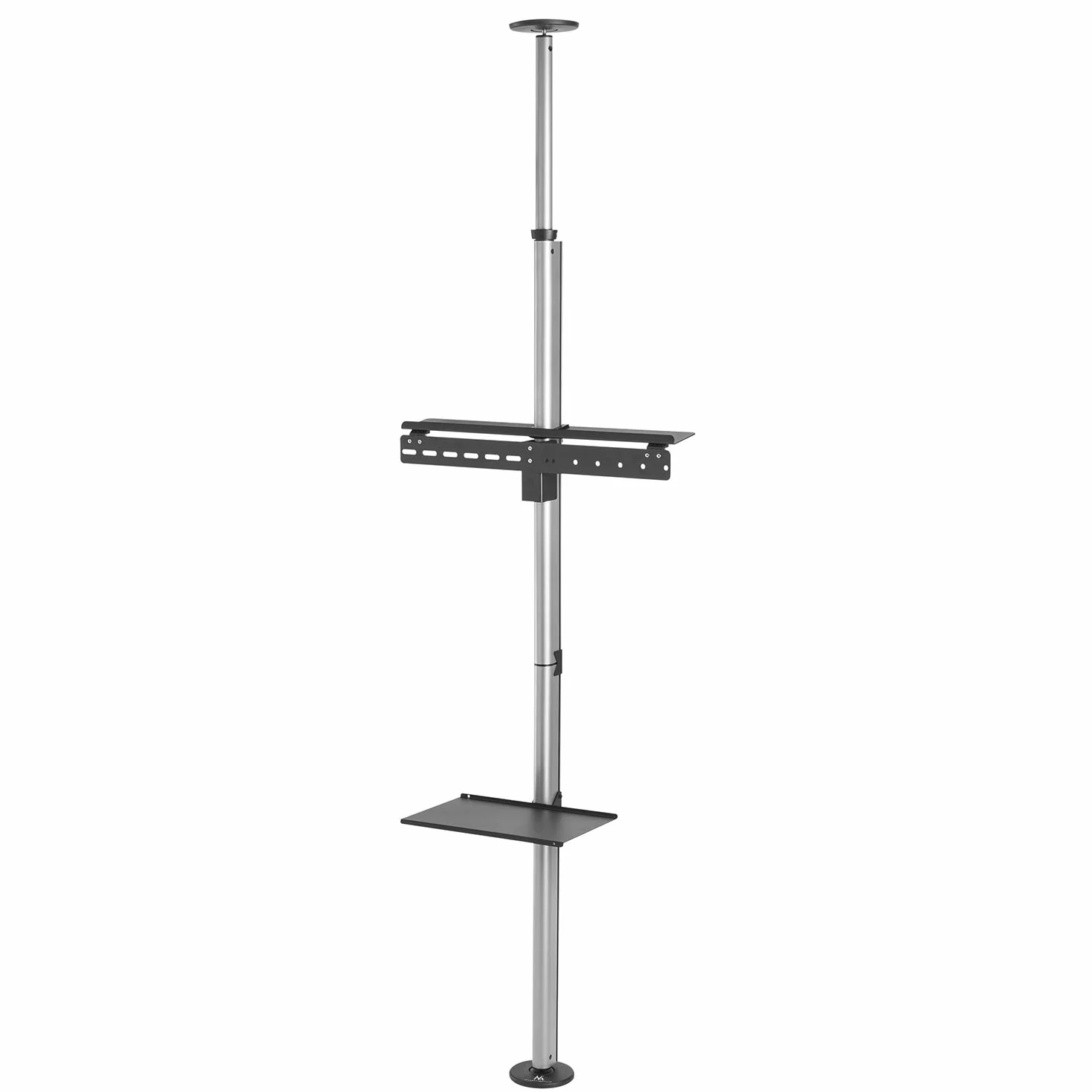 Maclean MC-791N Uchwyt do telewizora z półką do montażu na suficie, teleskopowy uchwyt podłogowy OLED QLED LCD Telewizor plazmowy LED 37-70 cali VESA 600x400 do 30kg