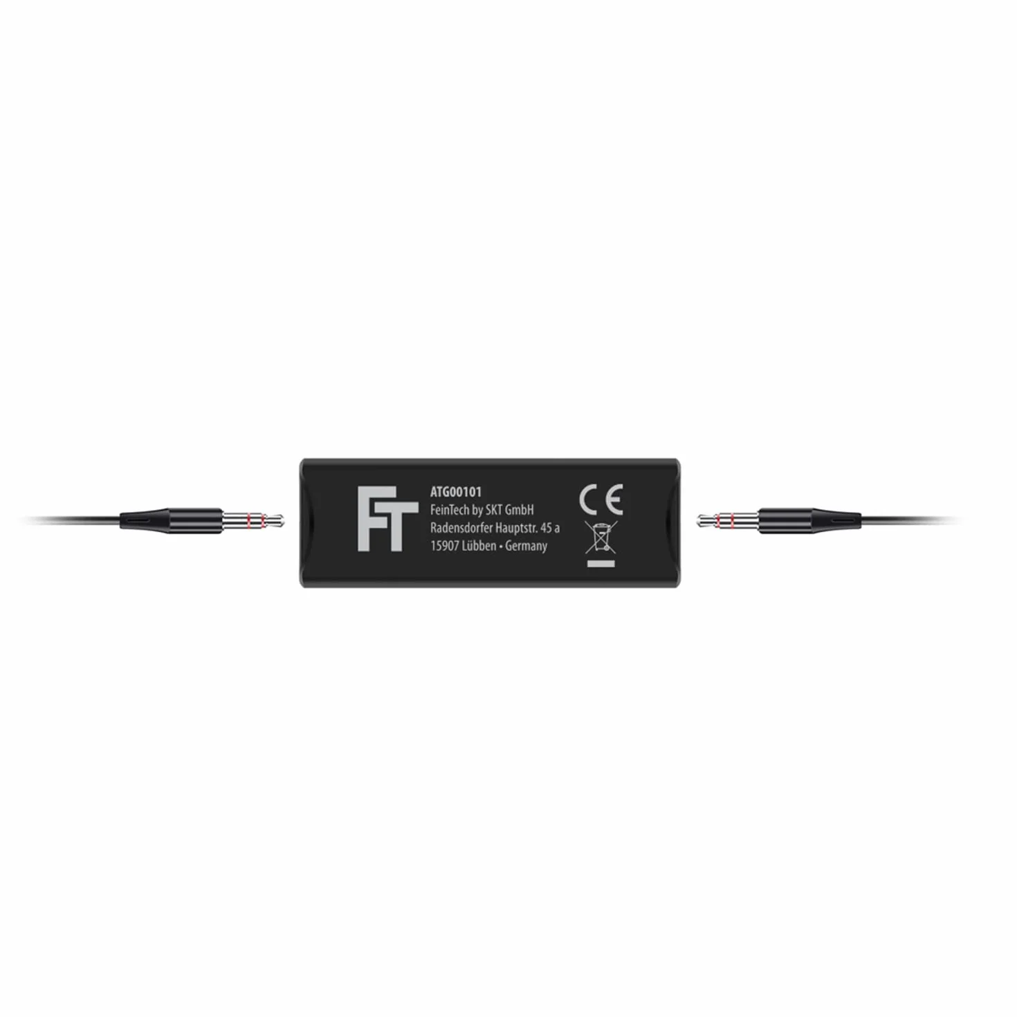 FeinTech rozdzielacz masowy audio filtr prądowy gniazdo 3,5 mm eliminuje buczenie czarny