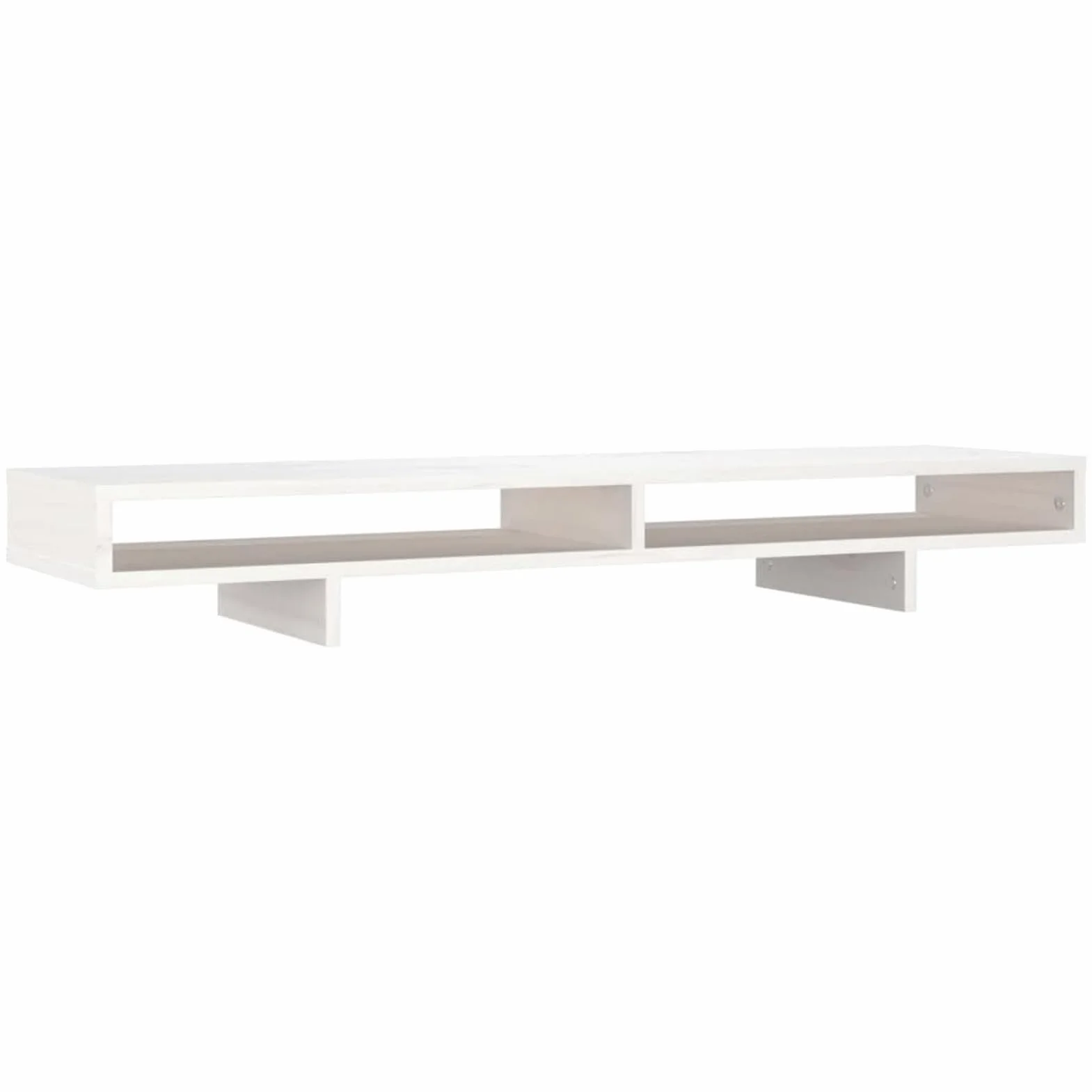 ShGaxin Stojak na monitor, stojak na ekran komputera, stojak na monitor biurko, akcesoria biurowe, akcesoria biurkowe, podstawa monitora, lite drewno sosnowe białe 100 x 27 x 14 cm