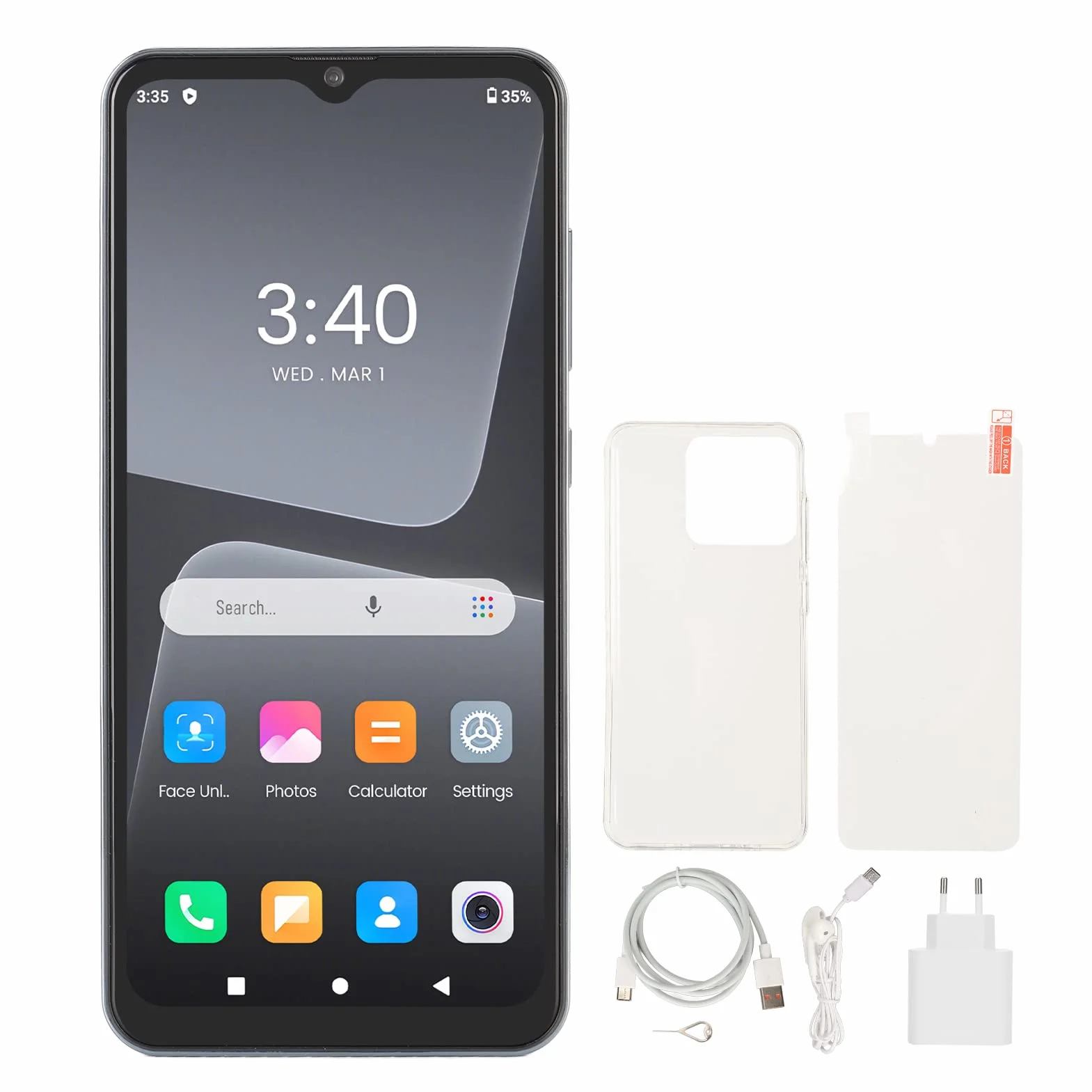 Smartfony, 6, 53 Calowy Telefon Komórkowy HD Z Odblokowaniem Twarzą, 6G 128G Czarny, Wbudowana Karta Pamięci 64G, 8 Rdzeniowy MTK HELIO, Podwójna Karta Double Stay, Telefon Komórkowy 5Gwifi (UE)