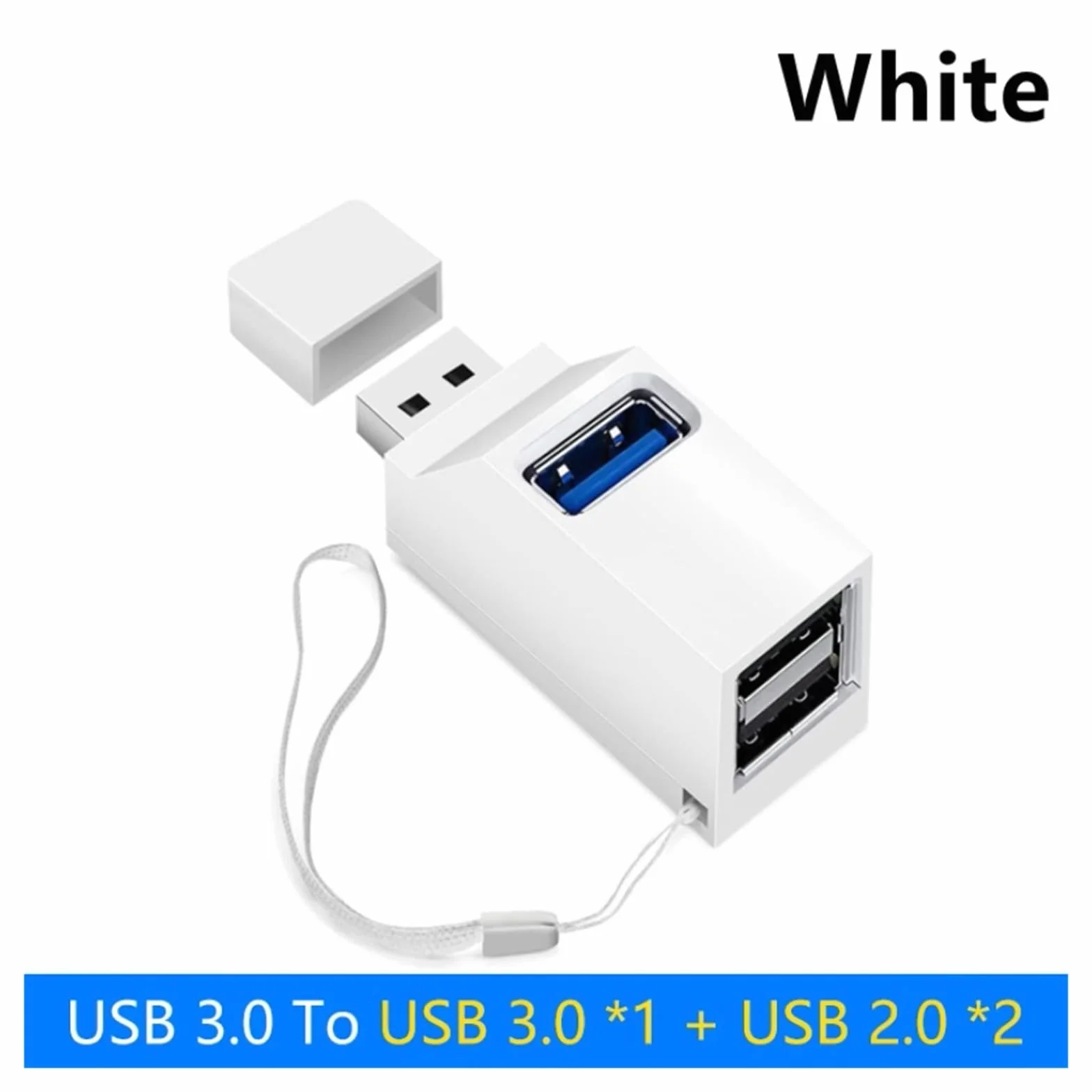 Hub USB 3.0 3-portowy rozdzielacz 5 Gbps do laptopa PC Mac (brązowy)
