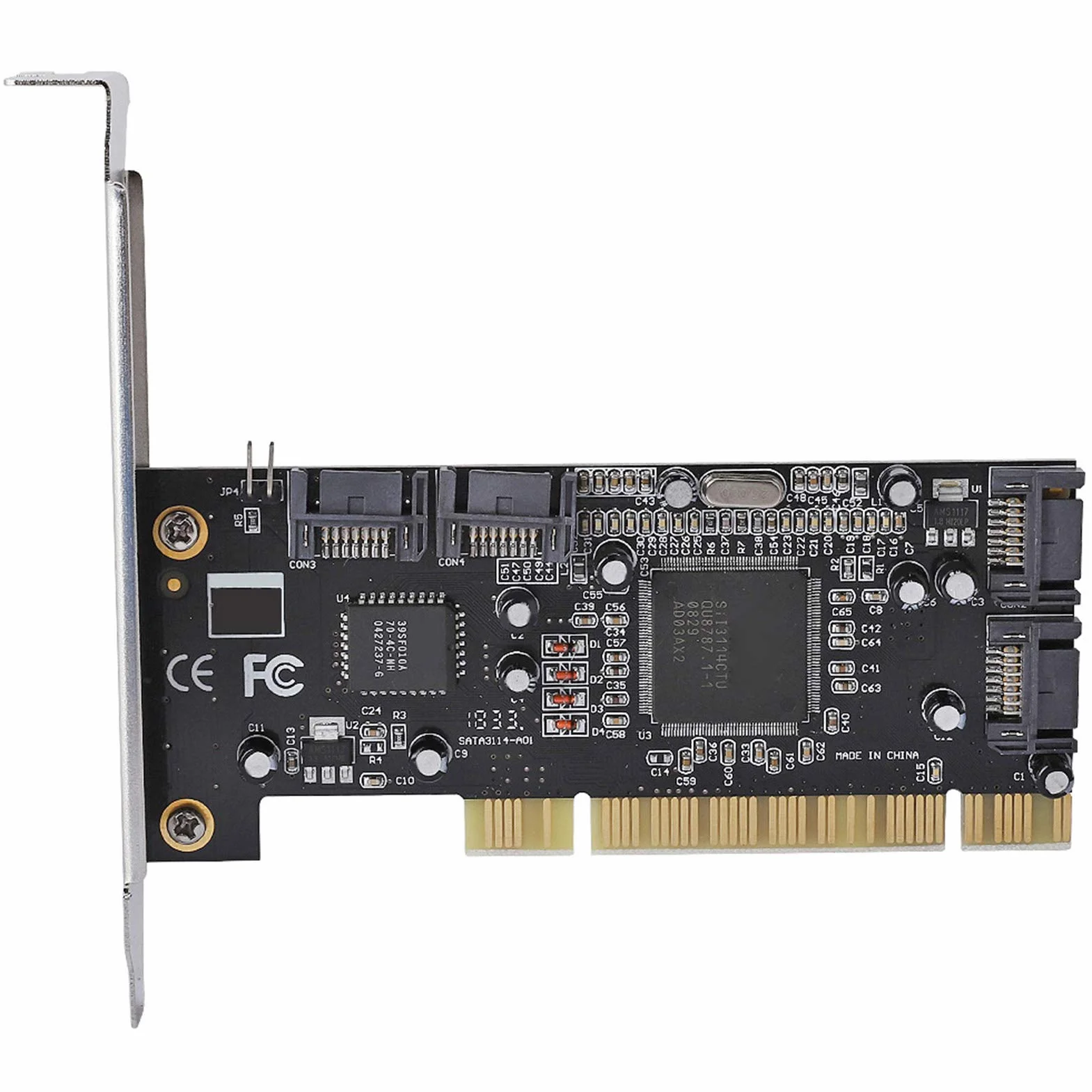 Kontroler RAID, chipset PCI Sil3114 do 4 wewnętrznych portów SATA, 1 5-pinowa karta Raid PCI-to-SATA, adapter Gb/s, chipset kart Raid z obsługą dysków twardych