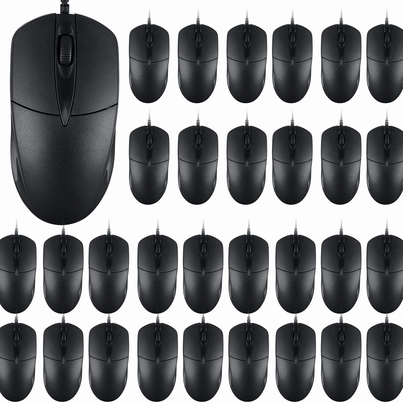 Czarna przewodowa mysz komputerowa USB - 1000 DPI 3 przyciski przewodowa z domowym biurem bezgłośna prosta do laptopa komputera stacjonarnego (YX-Mouse60)