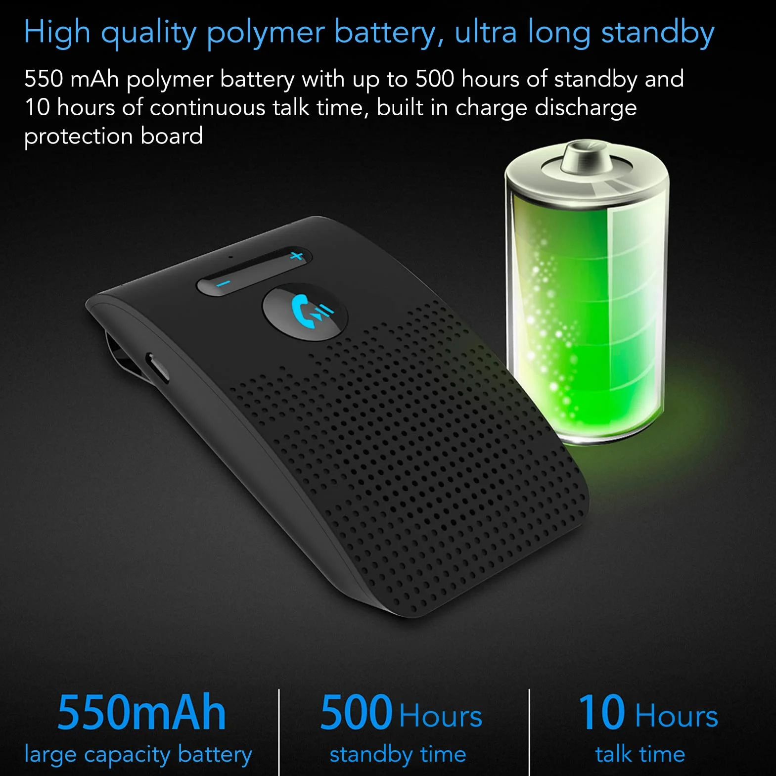 Samochodowy Zestaw Głośnomówiący, Zestaw Głośnomówiący z Automatycznym Połączeniem Telefonu Komórkowego Bluetooth 5.0 Bezprzewodowy Adapter do Odbiornika Przeciwsłonecznego Głośnik MP3 z Klipsem z Tył