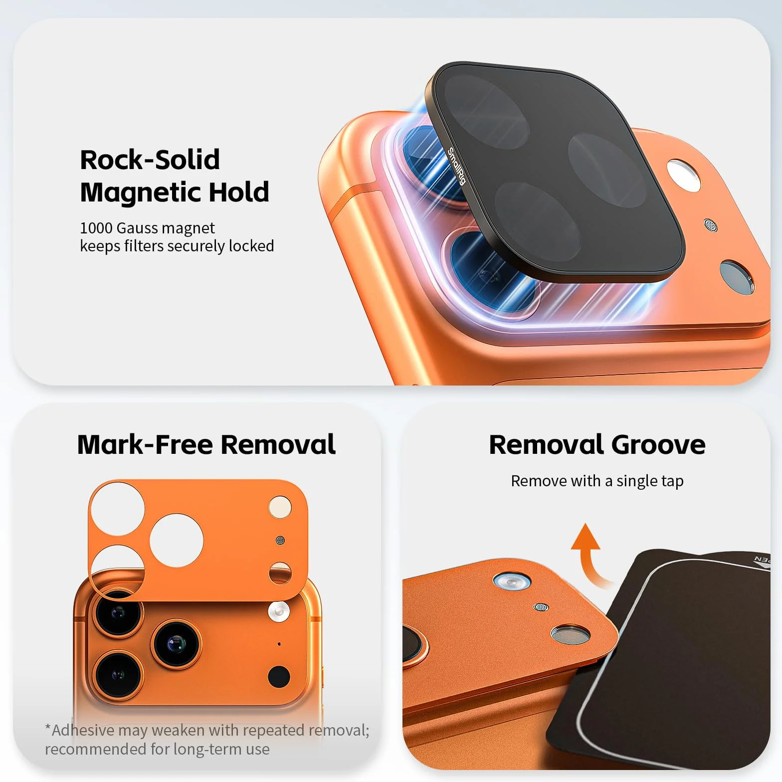 SmallRig Kwadratowy zestaw filtrów ND i czarnej mgły do iPhone 17 Pro Max (srebrny) 6077