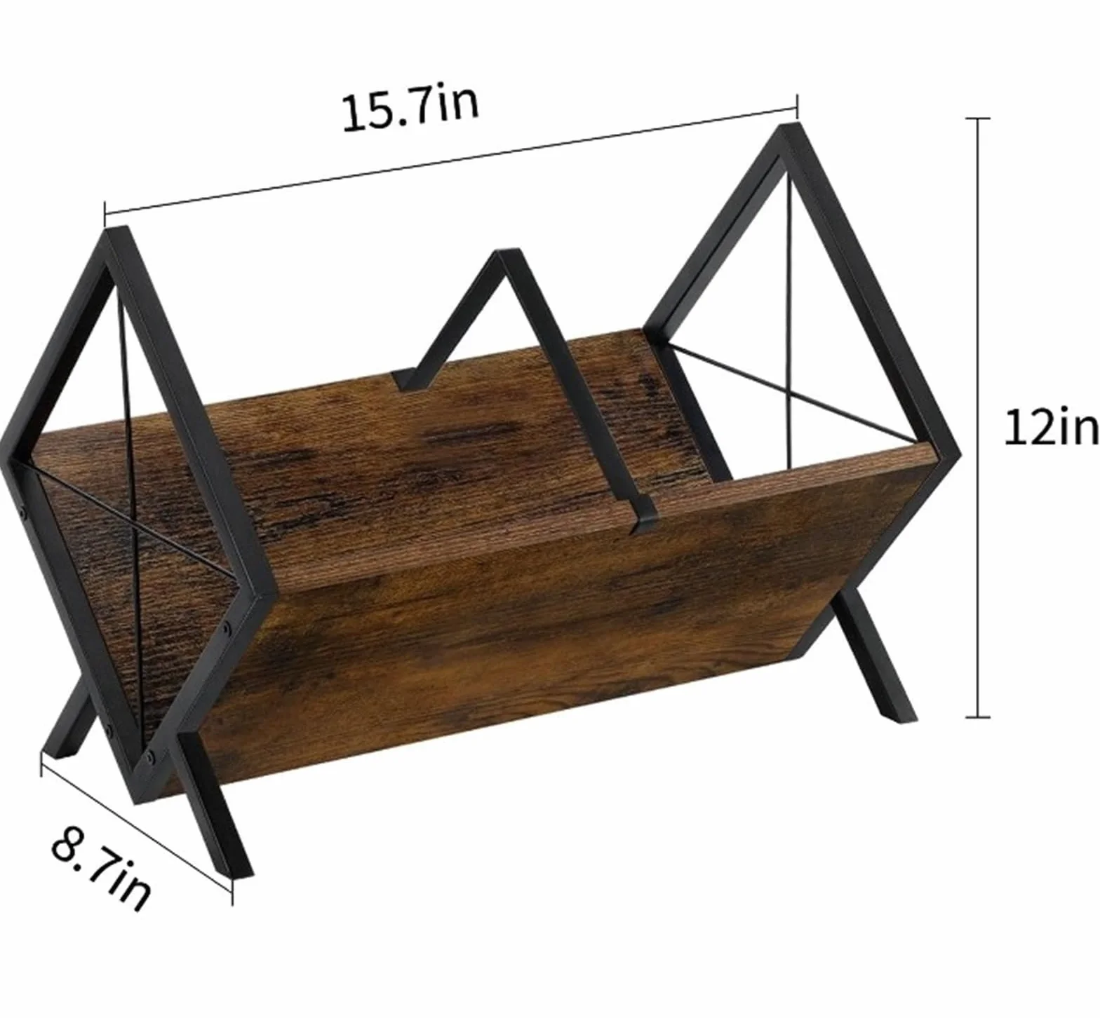 Magazyn płyt Black Label, Stojak na płyty winylowe, czasopisma, książki z przekładkami, brązowy, 15,7 x 8,7 x 12 cali