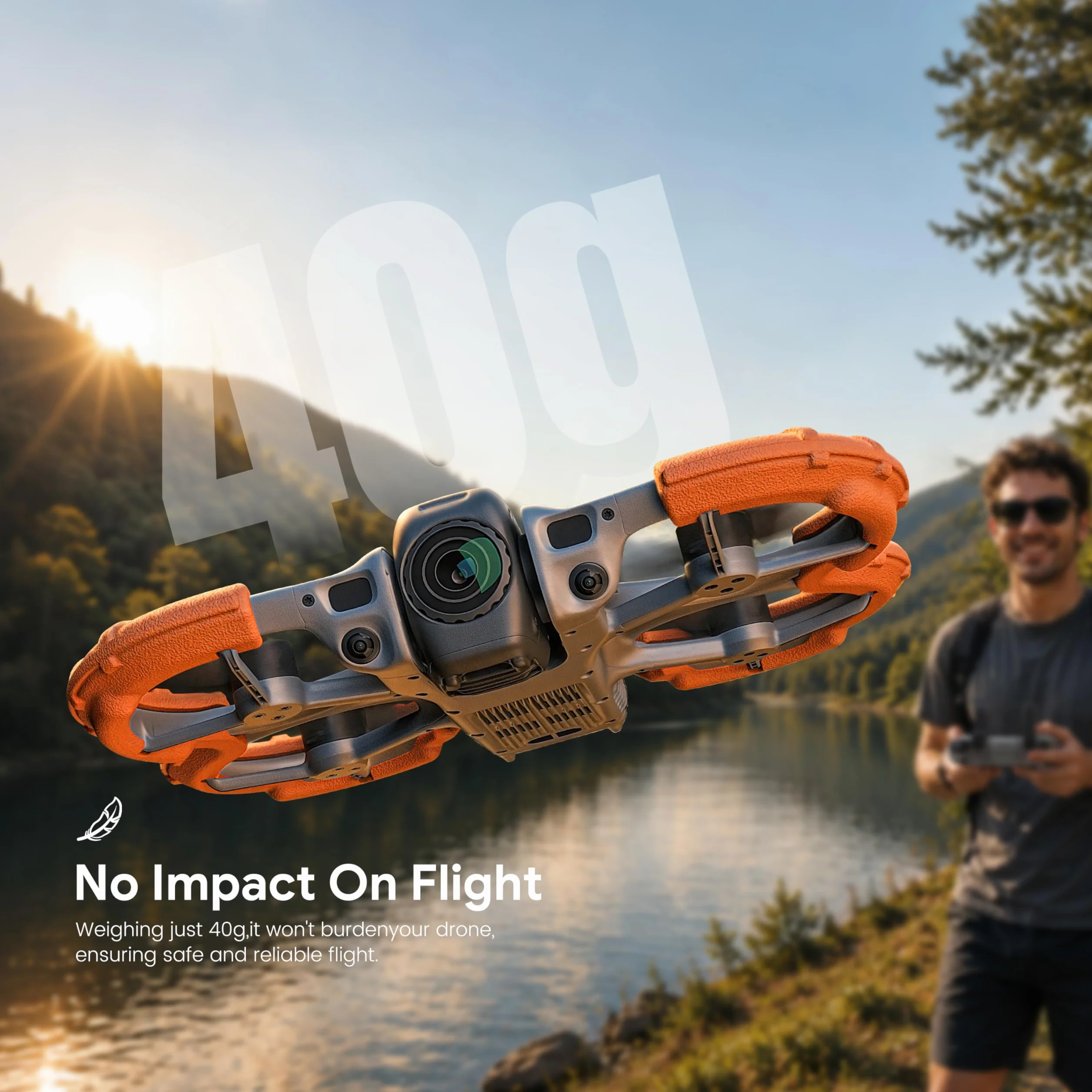 STARTRC Osłona śmigła dla DJI Avata 360, Pokrywa ochronna przed kolizją dla DJI Avata 360 Akcesoria (Pomarańczowa)