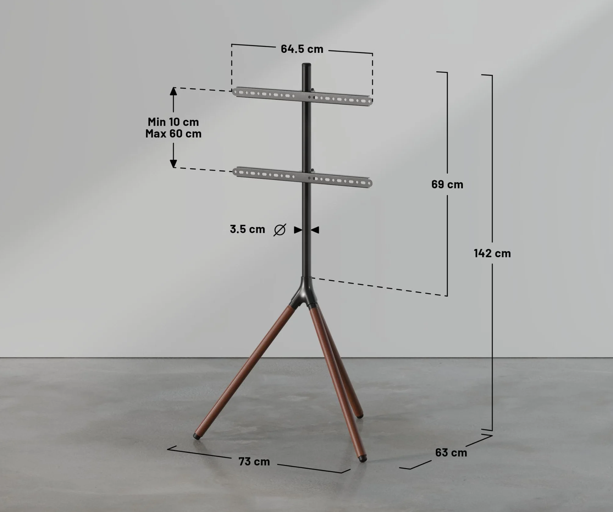 JapanNext JN-3265-TRIWOOD drewniana podstawka pod telewizor | do ekranów 32-65" | obciążenie 35 kg | regulacja wysokości i wychylność | JN-3265-TRIWOOD