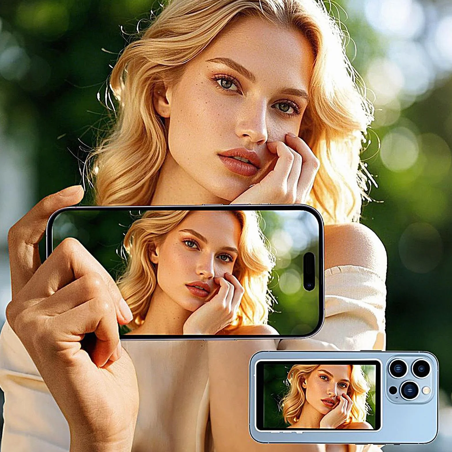 Monitor do Selfie do Tworzenia Vlogów Bezprzewodowy Monitor do Selfie z | Przenośne Akcesoria do Smartfonów do Nagrywania Wideo, Robienia Zdjęć, Streamingu na Żywo i Tworzenia Vlogów