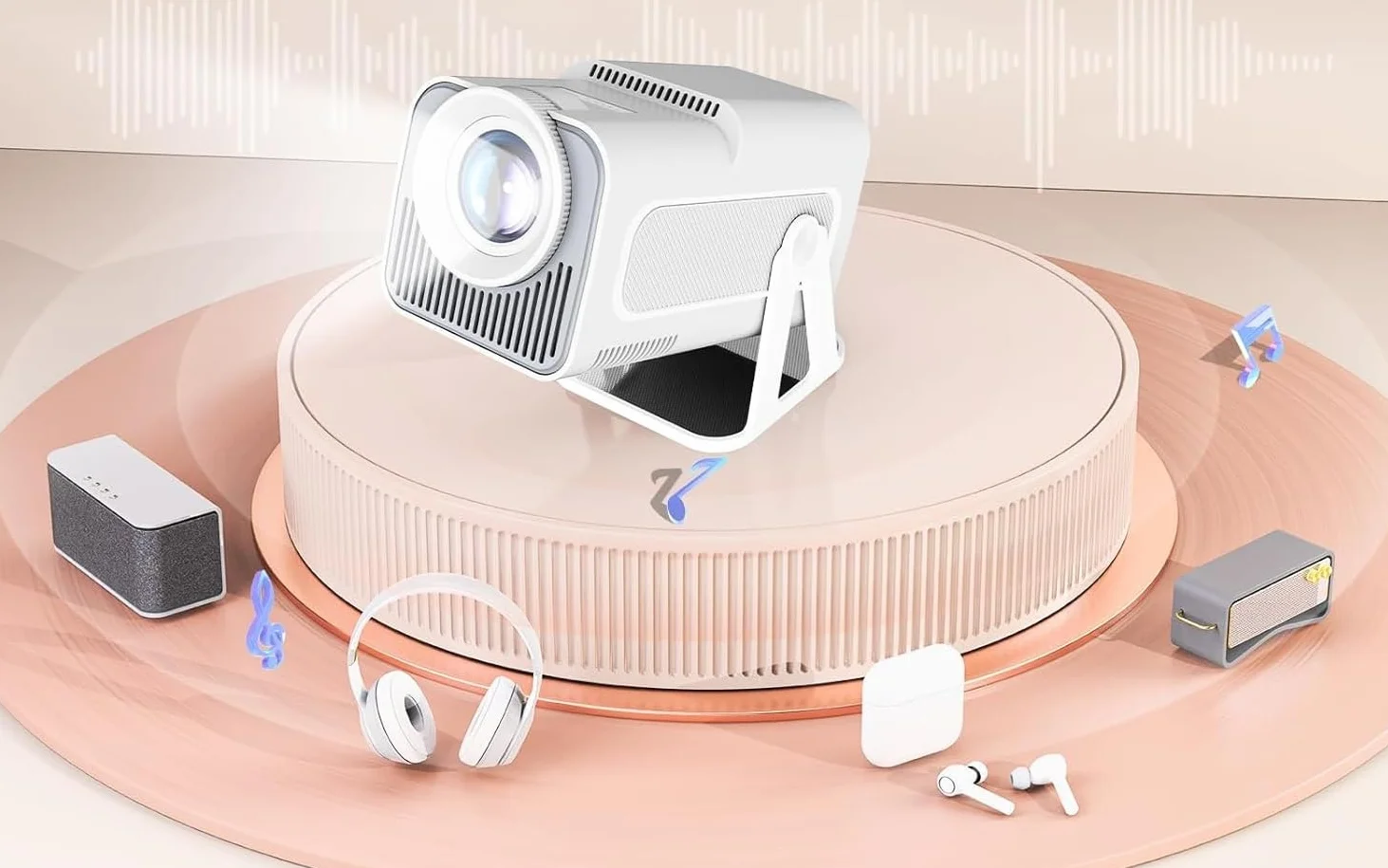 Mini projektor Smart HY320N 1080P Kompatybilny z 4K WiFi 6 Bluetooth 5.2 Whale OS HDMI USB przenośny projektor do kina domowego na zewnątrz