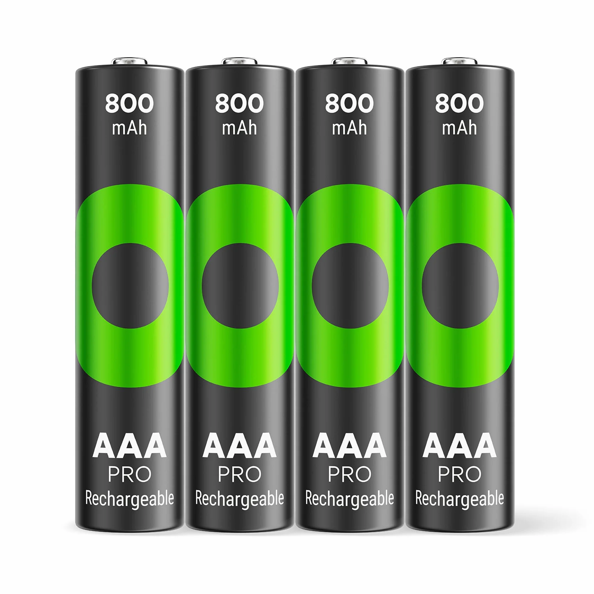 GP ReCyko PRO AAA akumulator 800 mAh NiMH, 1,2 V, 4 sztuki baterii AAA do ponownego ładowania, zaprojektowany dla optymalnej wydajności w przypadku urządzeń o dużej mocy, do 1500 cykli ładowania