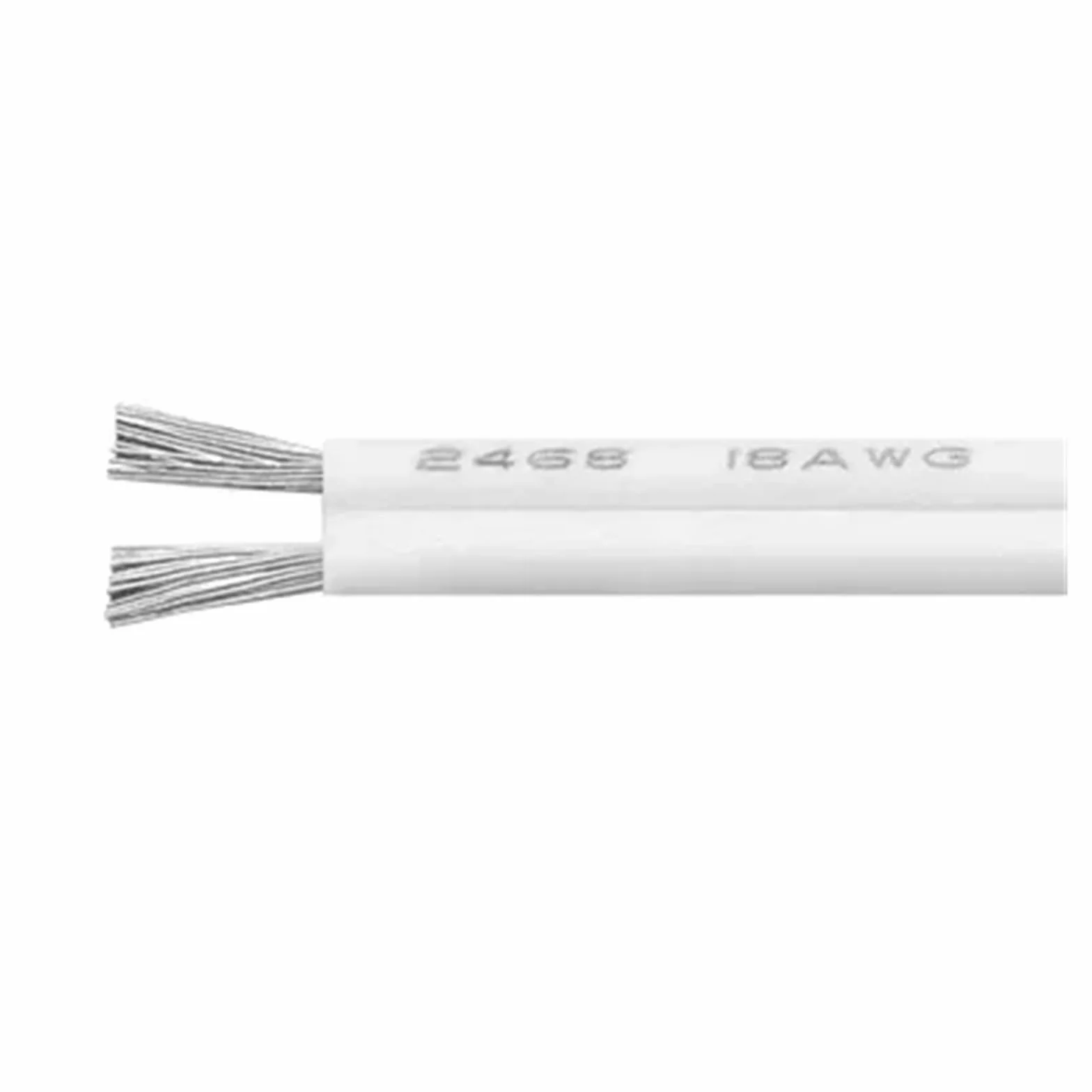 2~50 m UL2468 dwurdzeniowy kabel 30 28 26 24 22 20 18 16AWG OFC cynowana miedź w izolacji PVC przedłużacz elektryczny równoległy drut LED(White-White,50 meters,22AWG (0.3mm2))