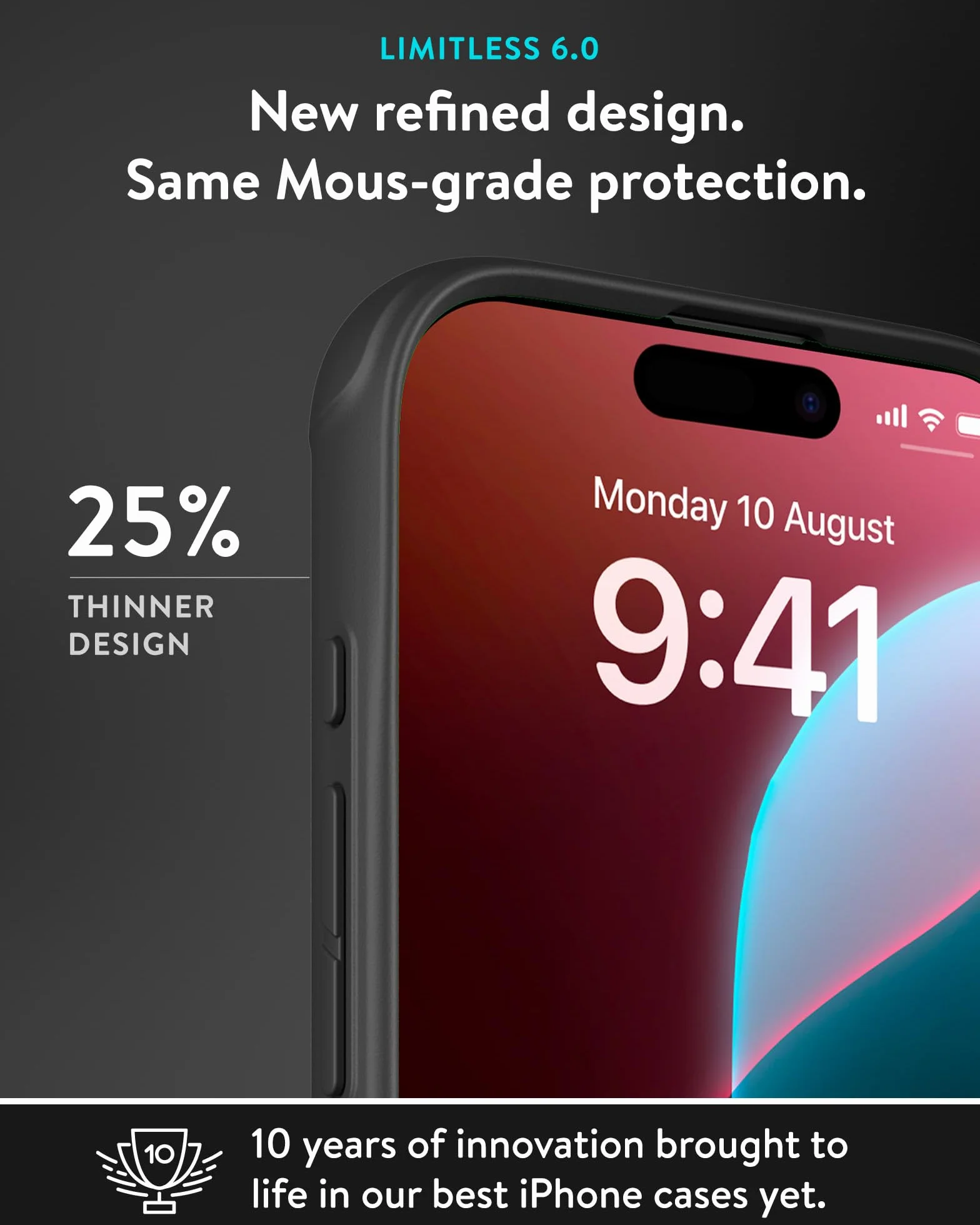 Mous Etui do iPhone'a 16 Plus MagSafe kompatybilne z przyciskiem sterowania kamerą - Limitless 6.0 - włókno węglowe - ochronne, odporne na wstrząsy etui na telefon