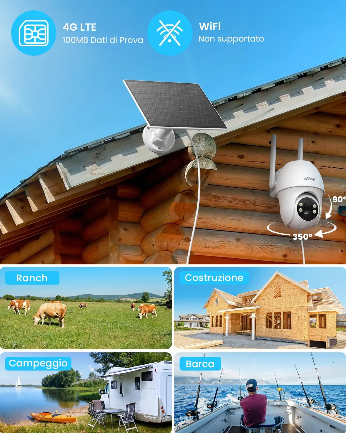 ieGeek Zewnętrzna bezprzewodowa kamera Wi-Fi 5MP, wewnętrzna kamera monitorująca WiFi bateria z reflektorami i alarmem, detekcja ruchu PIR, kolorowy noktowizor, 2 drogi audio,Work with Alexa