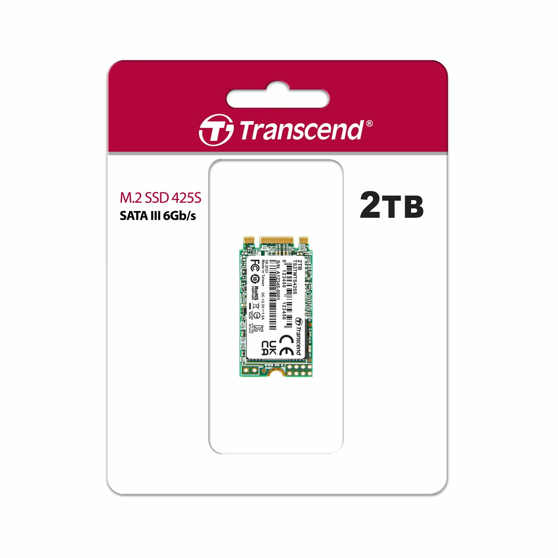 Transcend 2TB SATA III 6 Gb/s MTS425S 42 mm M.2 SSD (TS2TMTS425S)