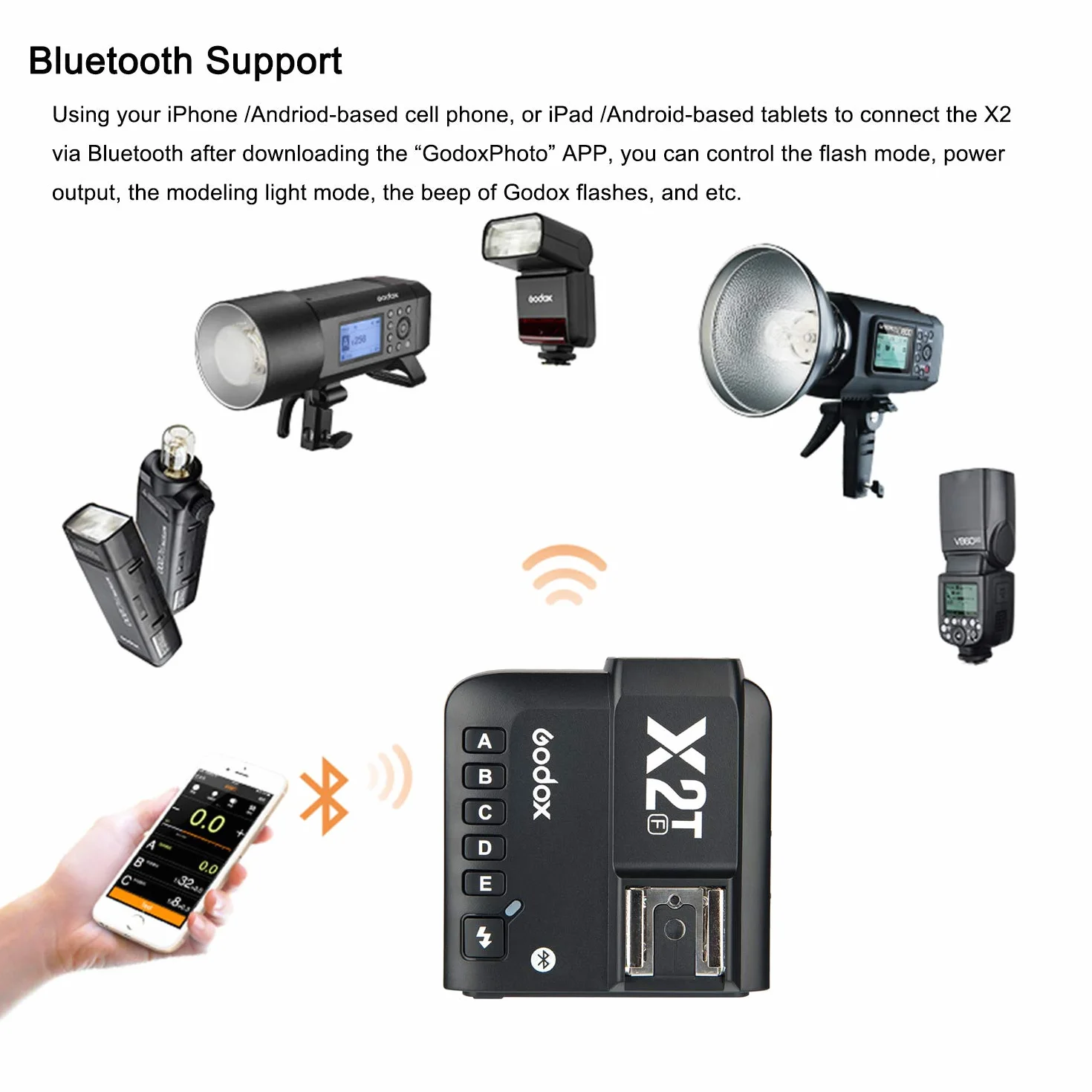Godox X2T-F TTL Bezprzewodowe zdalne wyzwalacze HSS 1/8000s do kamery FUJIFILM, połączenie Bluetooth może być szybkie ustawienie
