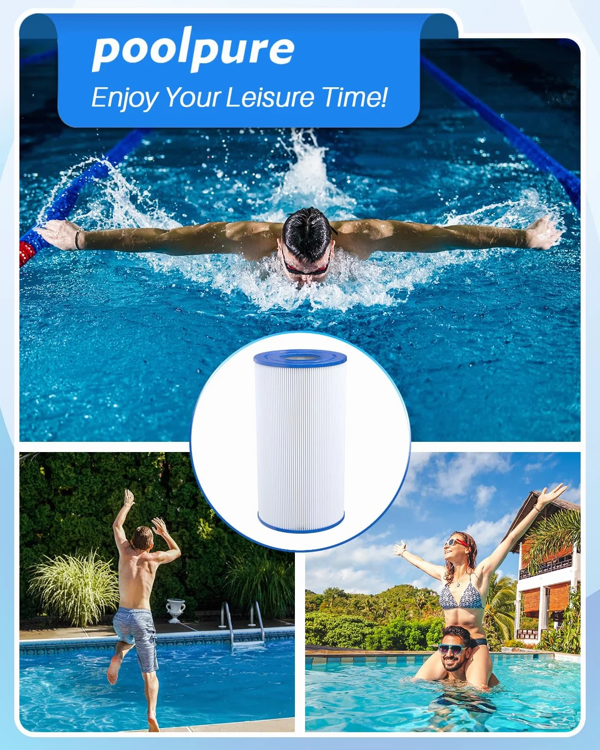 POOLPURE Filtr do spa zastępuje Pleatco PRB35-IN, Unicel C-4335, 2 sztuki 5 x 9