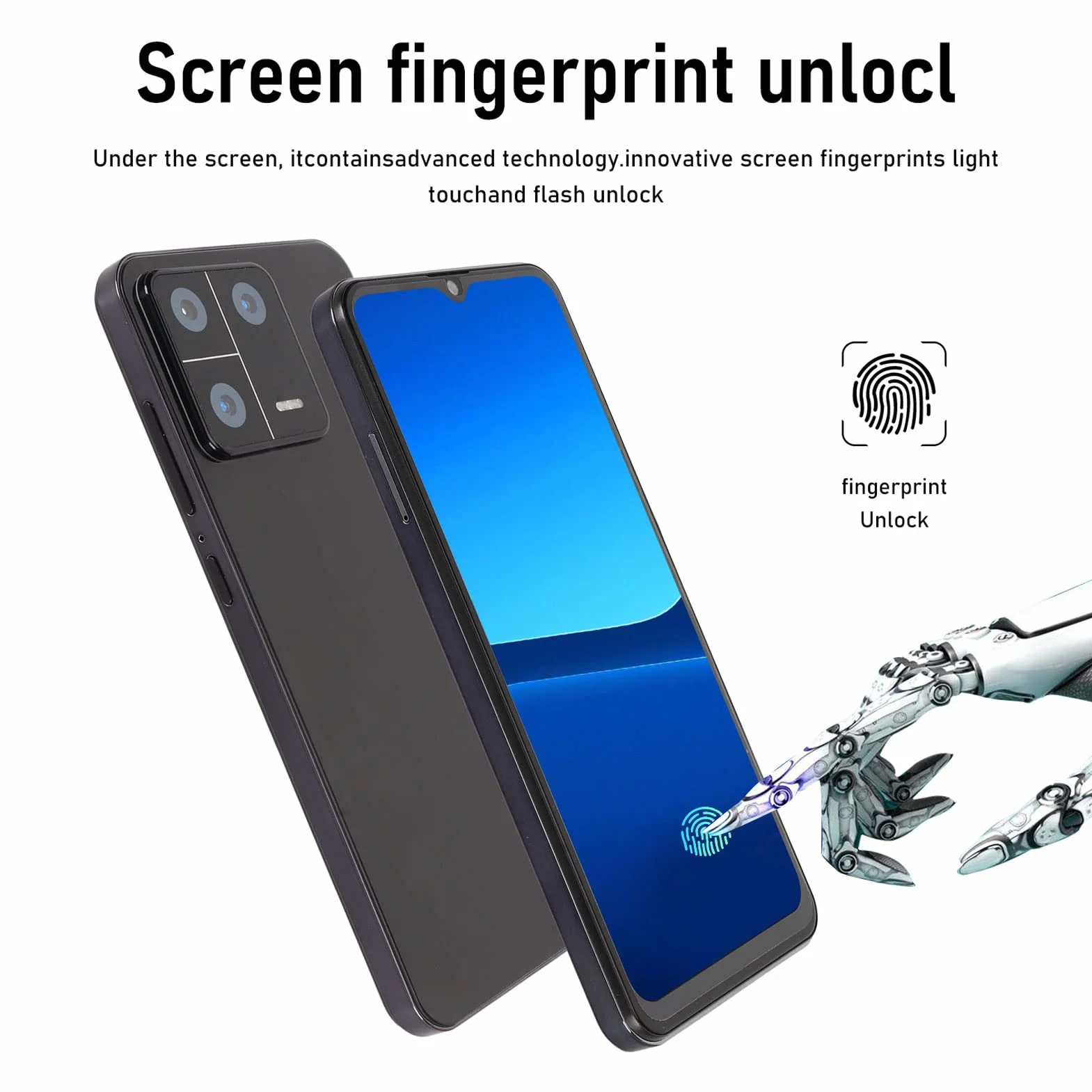 Smartfony, 6, 53 Calowy Telefon Komórkowy HD Z Odblokowaniem Twarzą, 6G 128G Czarny, Wbudowana Karta Pamięci 64G, 8 Rdzeniowy MTK HELIO, Podwójna Karta Double Stay, Telefon Komórkowy 5Gwifi (UE)