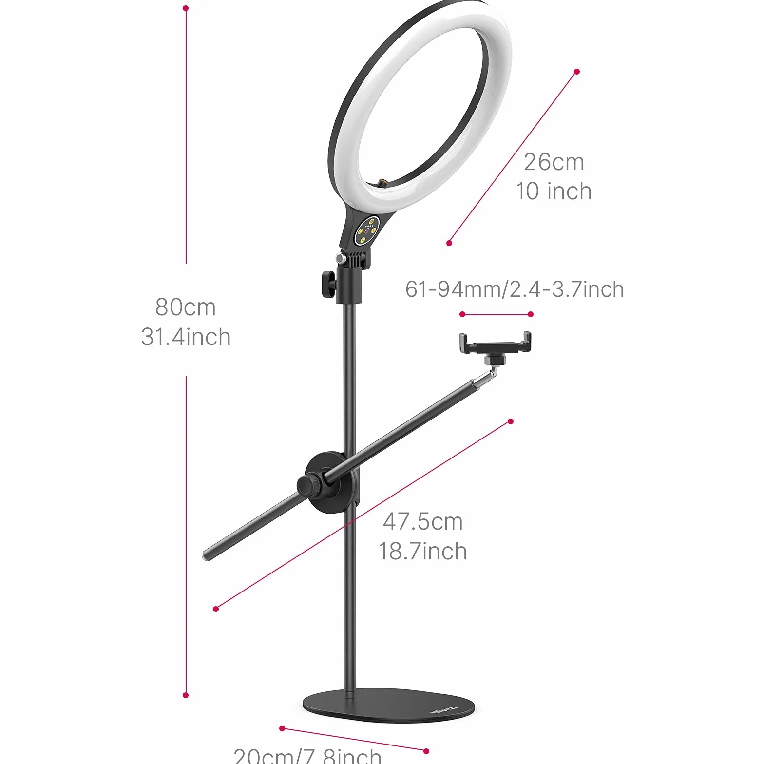 ULANZI Topshot lampa pierścieniowa overhead ze statywem Ring-10
