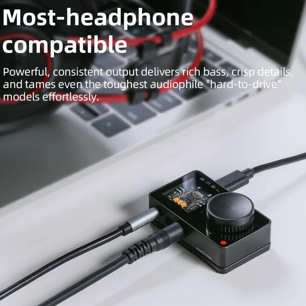 SMSL Nano ONE, zewnętrzna karta dźwiękowa do gier mikrofon/wejście USB, wyjście słuchawkowe 3,5 mm cztery tryby: muzyka/gra/7.1 Virtual/Voice Enhancement łączy się z telefonami/tabletami/komputerami