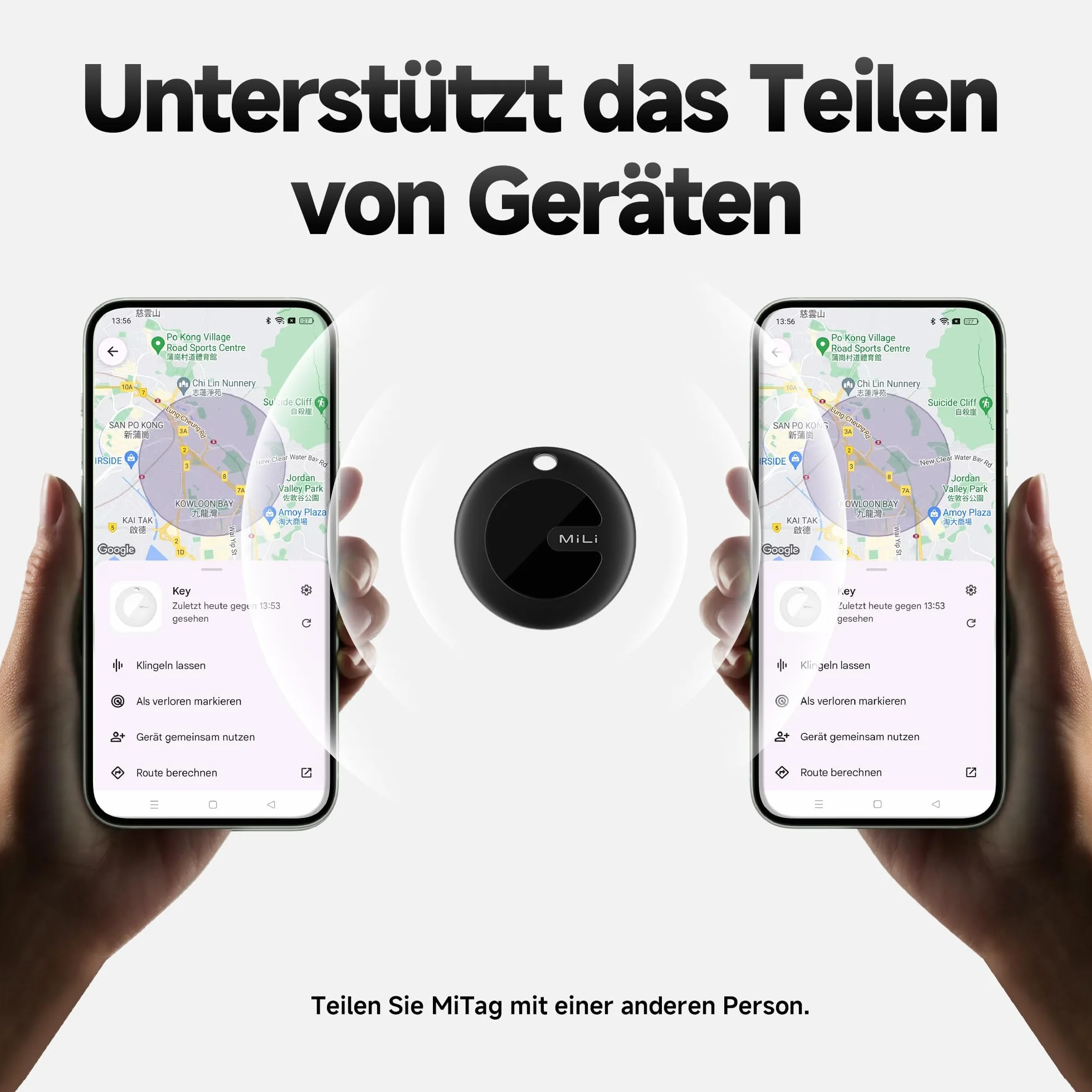 MiTag Bluetooth Tracker dla Android, Inteligentny Lokalizator Kluczy, Śledzenie Bagażu, Kompatybilny z Google Znajdź moje urządzenie, dla Kluczy, Torb, Walizek (Czarny-1Pack)