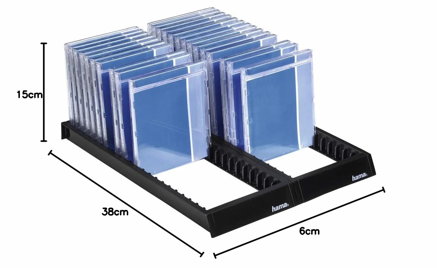 Hama Organizer CD Flipper, Stojak na 44 Płyty CD/DVD, Czarny, z Gumowymi Nóżkami dla Stabilności, Idealny do Domu i Biura