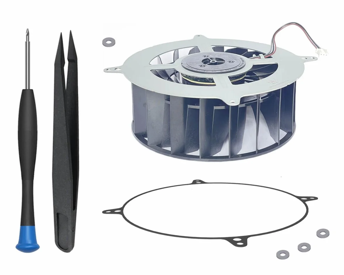 ElecGear PS5 Zamienny Wewnętrzny Wentylator Chłodząc, Dodatkowa Uszczelka typu O-ring Odporna na Wstrząsy i Zestaw Narzędzi Naprawczych do Pierwszej serii PS5 CFI-1xxx, Nie do wersji Slim ani Pro